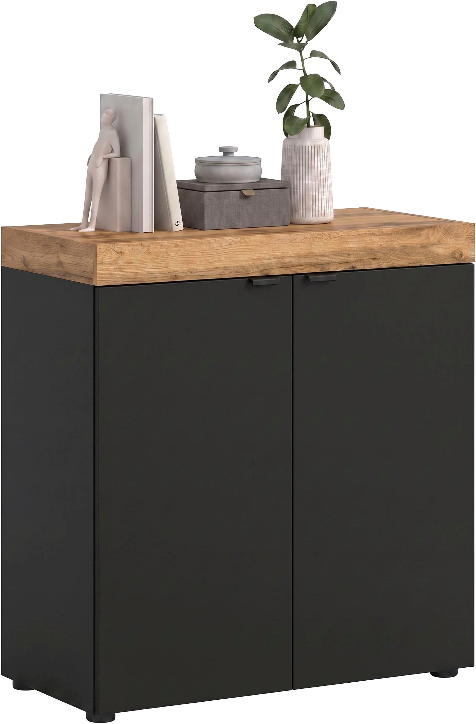 OTTO home Kommode MAMBO II, Breite 77 cm, 2 Türen, 2 Einlegeböden (1 St., 2-farbige Ausführung, in verschiedenen modernen Trendfarben erhältlich), Kommode, Anrichte, Wohnzimmer, Schlafzimmer