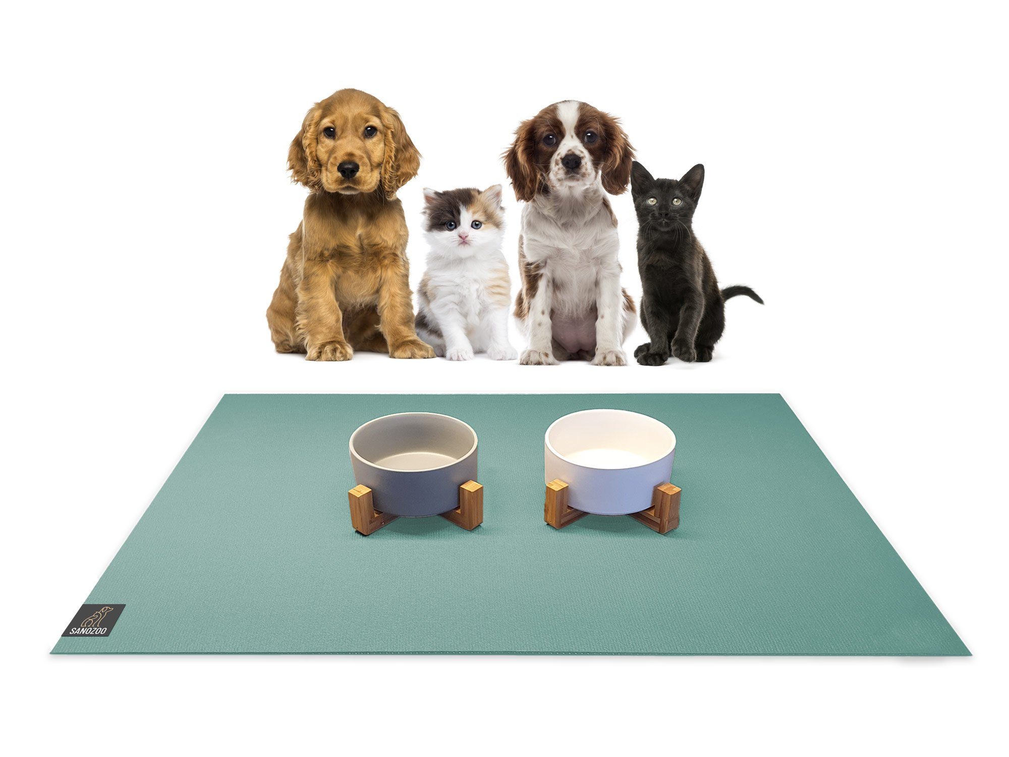 Sanozoo Napfunterlage SANOZOO® - Futtermatte 30 x 40 cm Petrol, 1-St., für Hunde & Katzen in Eckig, Rund, Halbrund oder Eckrund