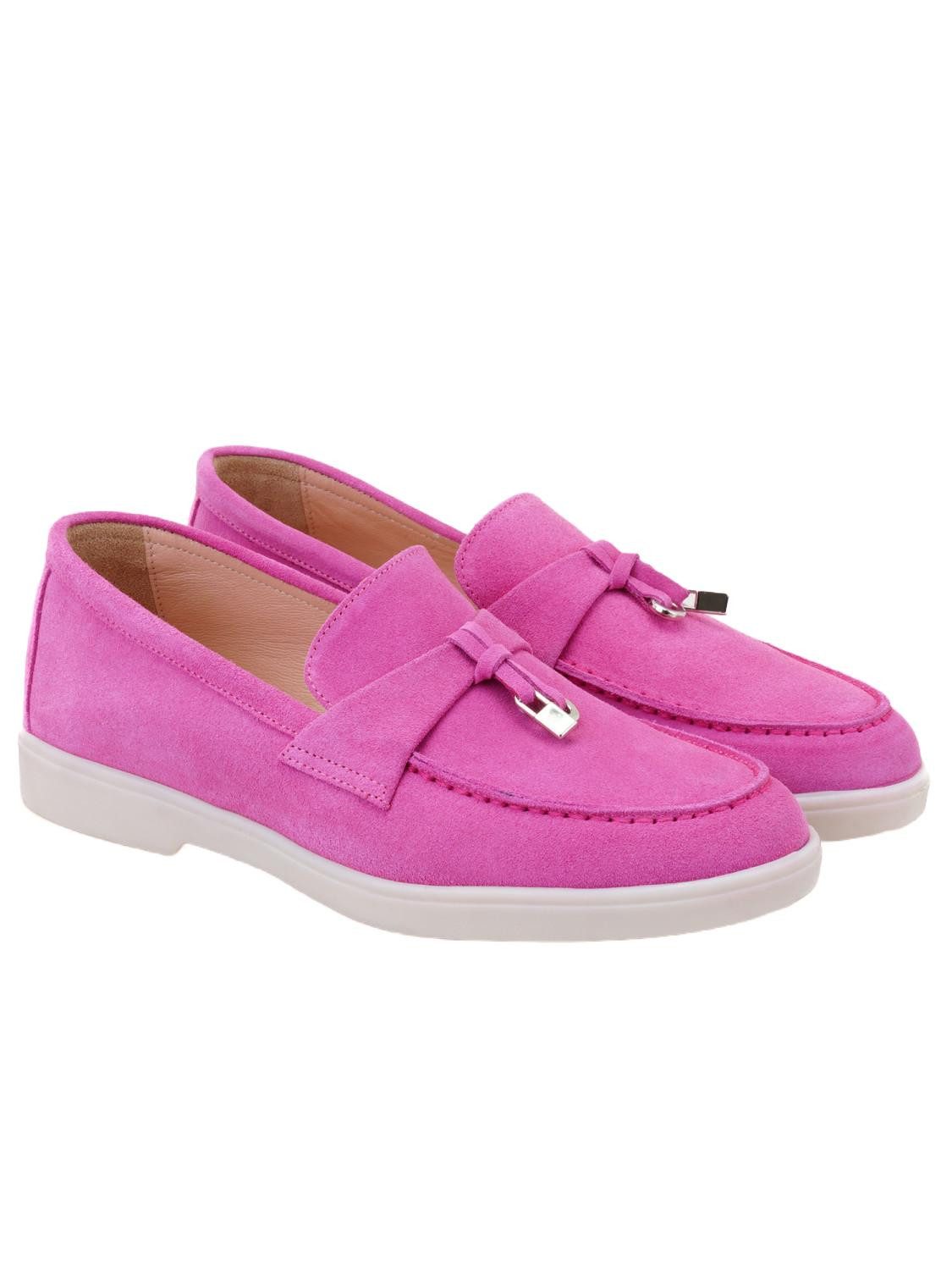 Desa Damen-Slipper aus Wildleder – Lederfutter, Synthetiksohle, flacher Ab Loafer