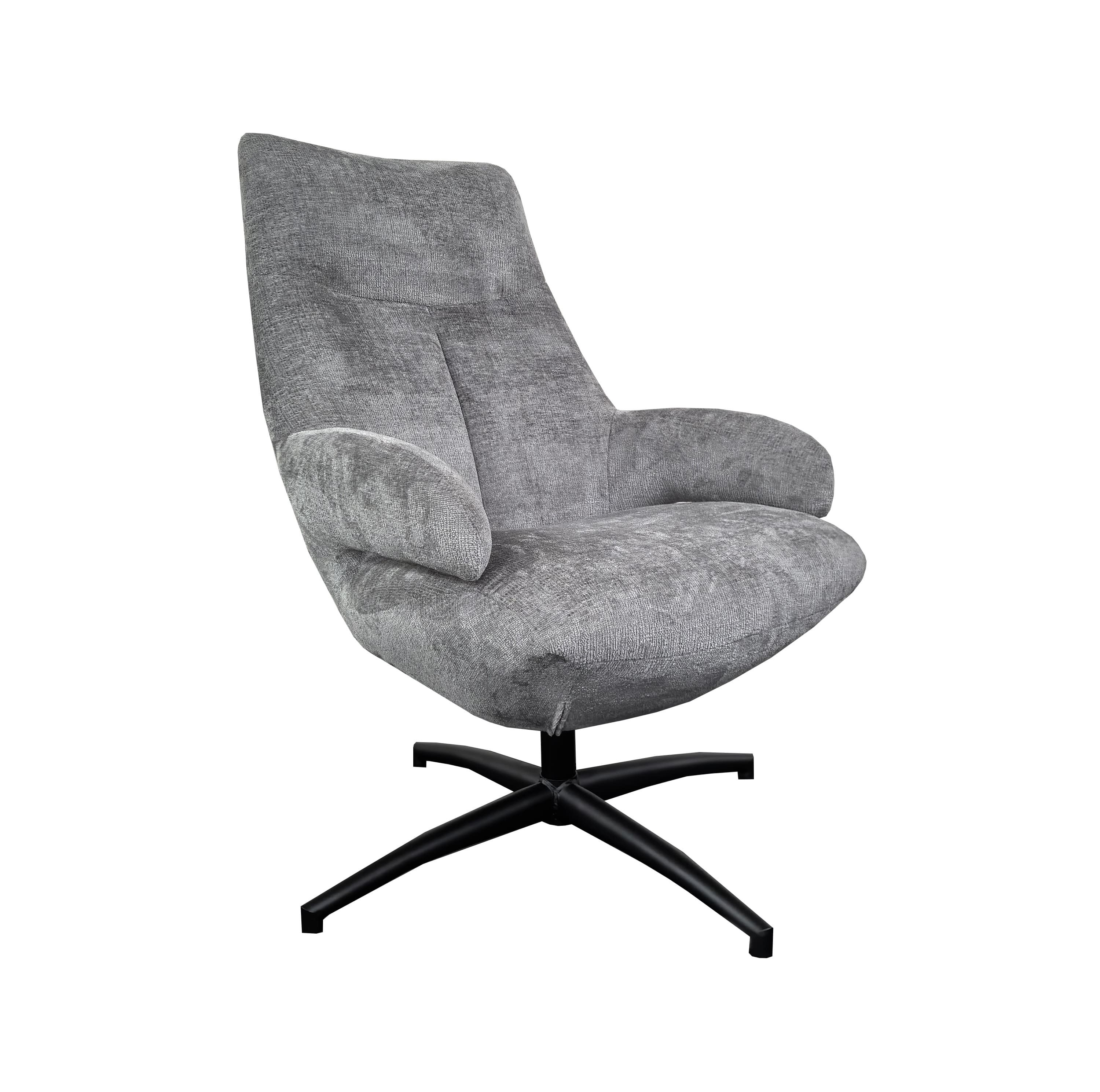 LC Home Relaxsessel LC Home Wyatt Drehsessel Webstoff Armlehnsessel Metallgestell schwarz