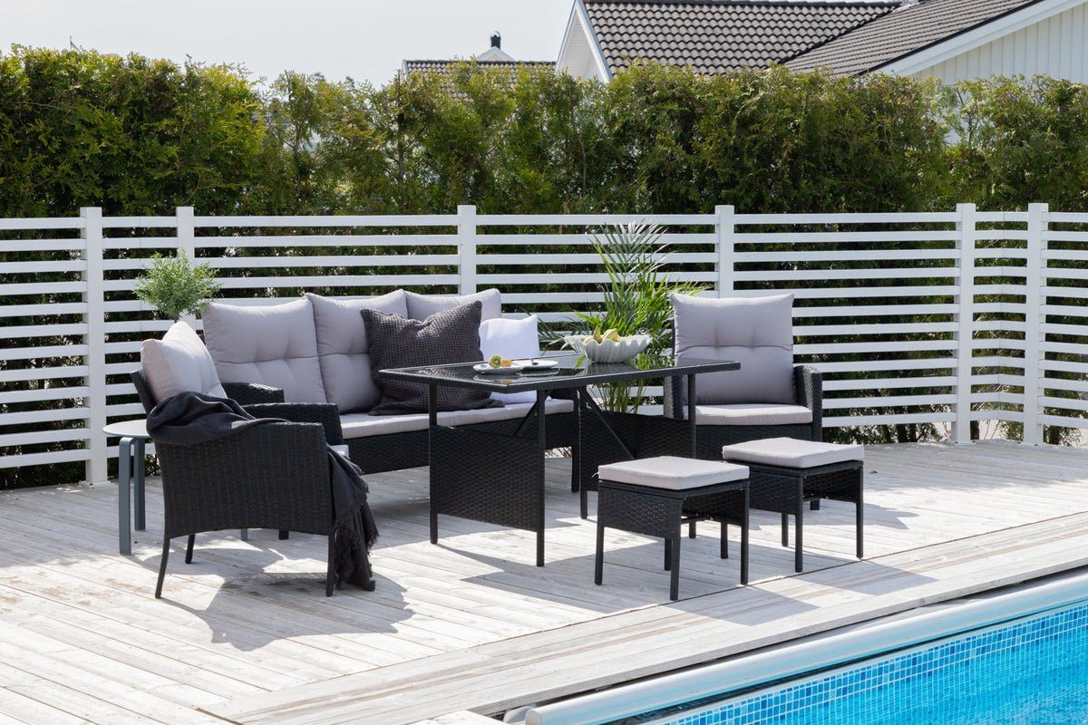 Luxusbetten24 Gartenlounge-Set Ruby, aus Rattan inkl. Kissen