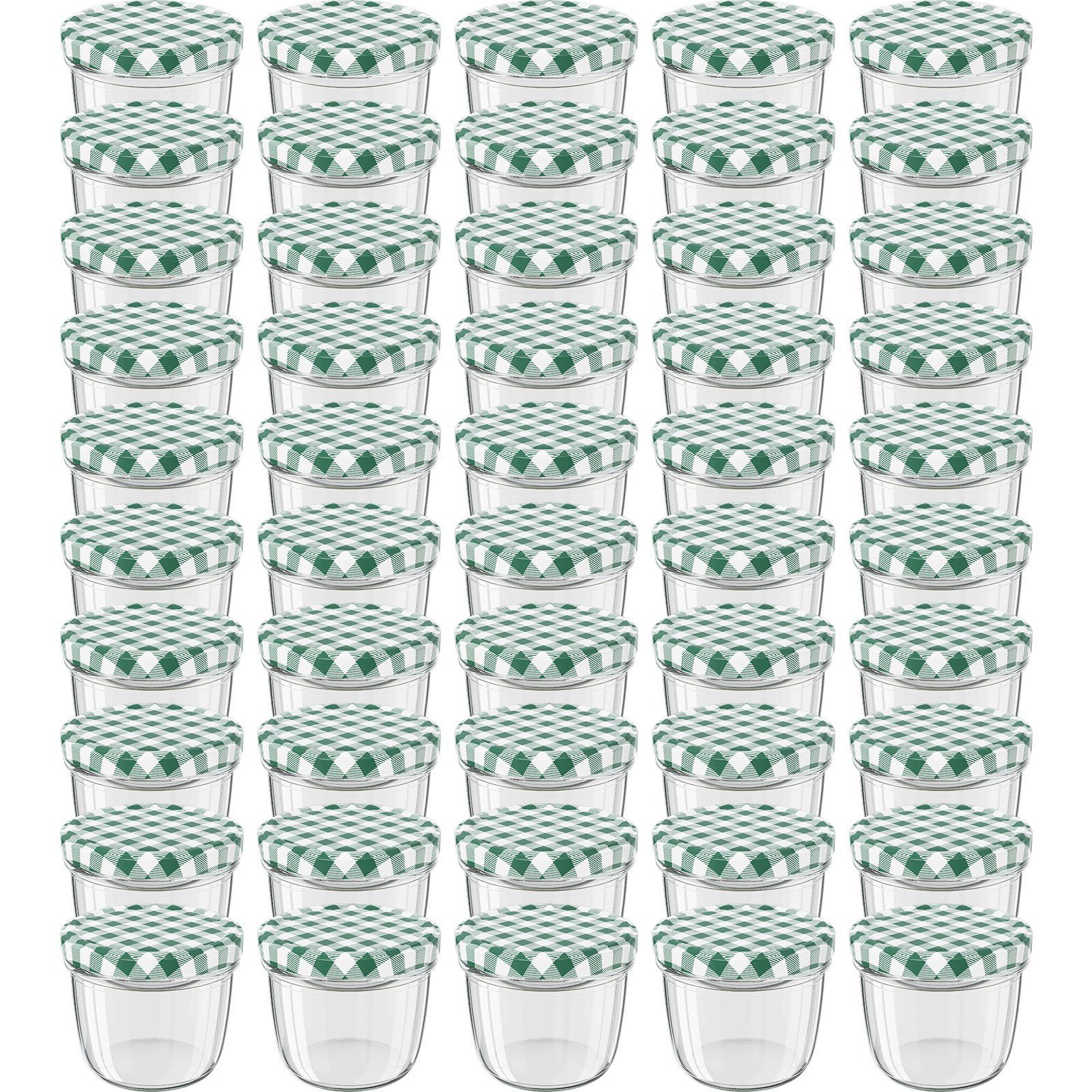 Vorratsglas Einmachgläser Schraubdeckel grün kariert - 230 ml