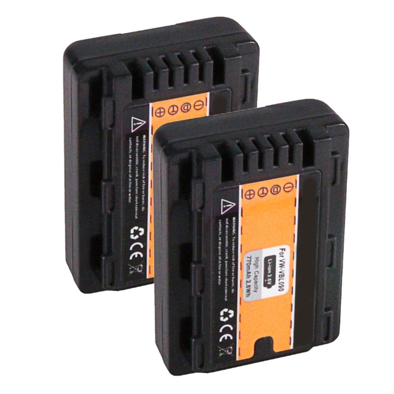 GOLDBATT 2x St), 100% kompatibel (3,6 mAh Akku für Kamera-Akku den S50A Passform Original T50 770 2 inklusive Überhitzungsschutz maßgefertigte VBL090 HDC-SDX durch V, VW-VBL090E-K mit S50N SDR-S50 S50K T50S Akkus Panasonic Ersatzakku