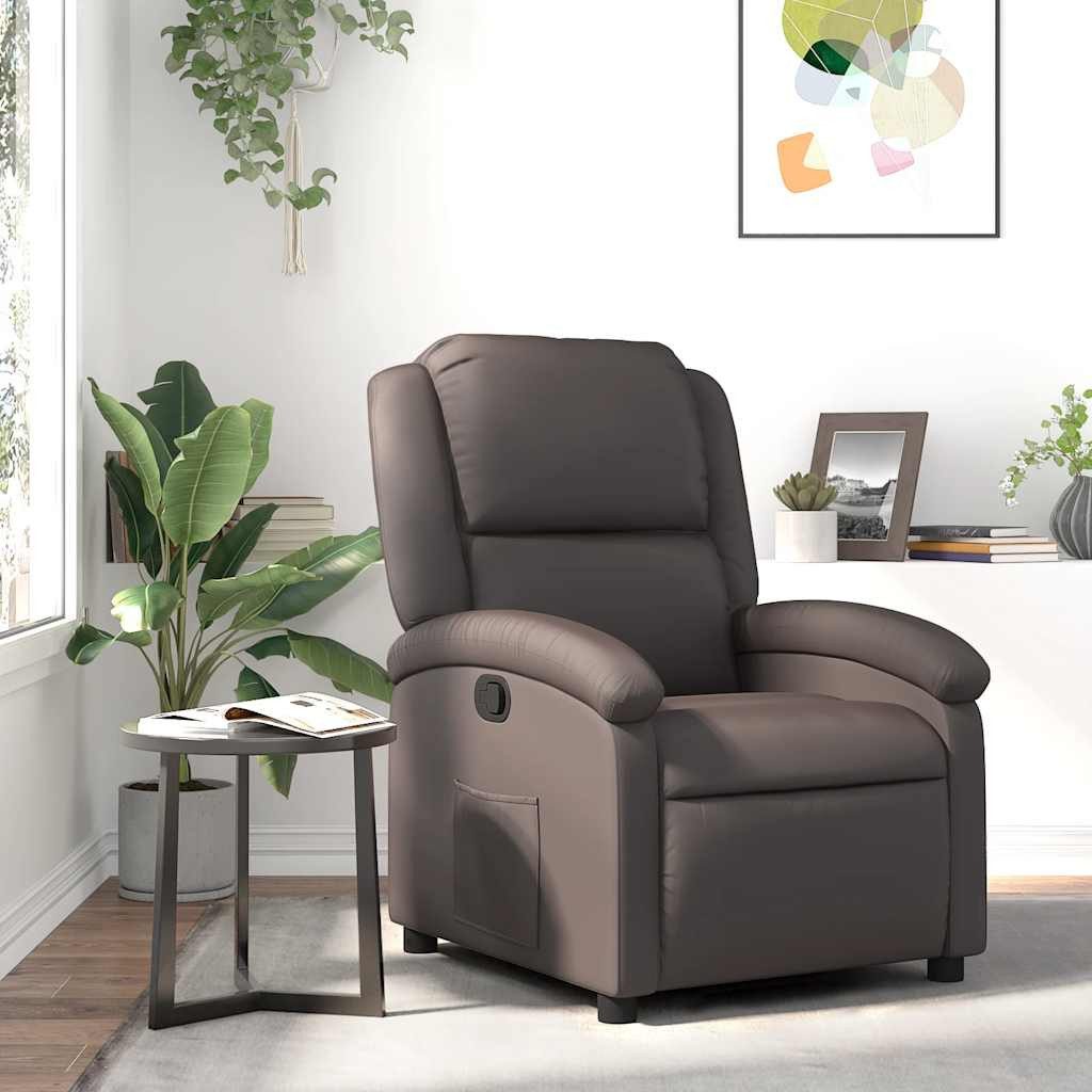 vidaXL Sessel Relaxsessel Dunkelbraun Echtleder (1-St)