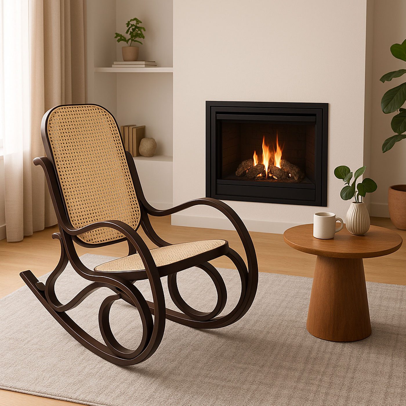 MCW Schaukelstuhl Gallarate-R, Mit Armlehnen, Schaukelfunktion, Retro-Design