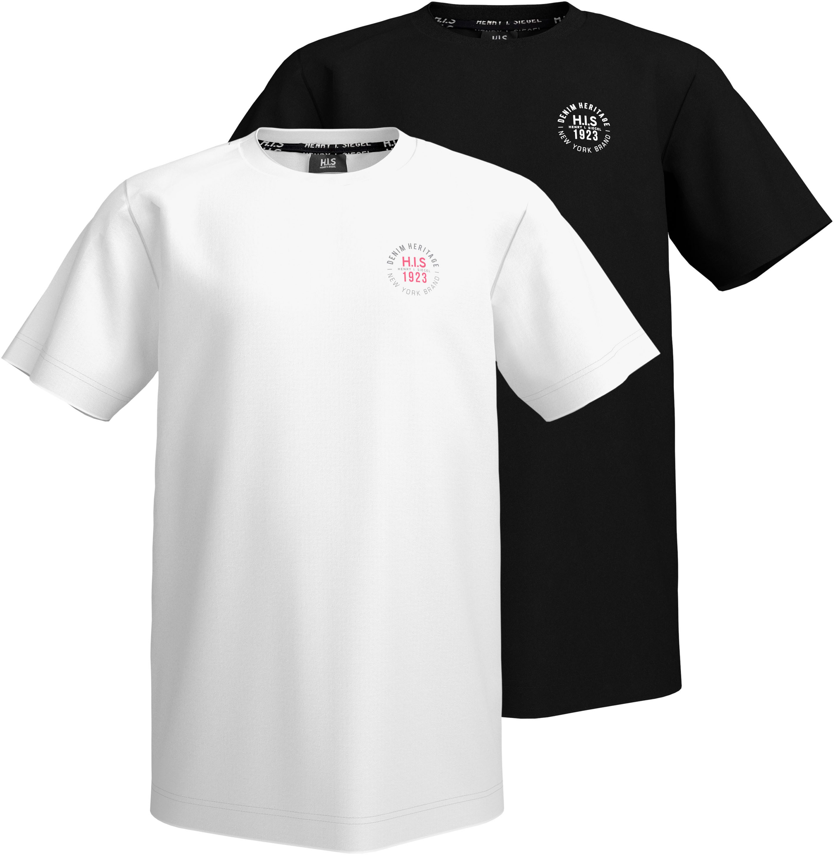 H.I.S T-Shirt 2 T-Shirts mit Logoprint günstig online kaufen