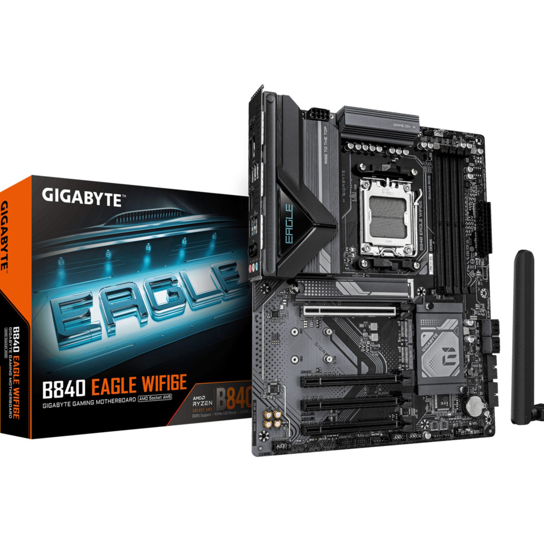 Gigabyte B840 EAGLE WIFI6E Mainboard - AMD Ryzen 9000 Prozessoren, 8+2+2 Phasen Mainboard, Wi-Fi 6E (802.11ax)