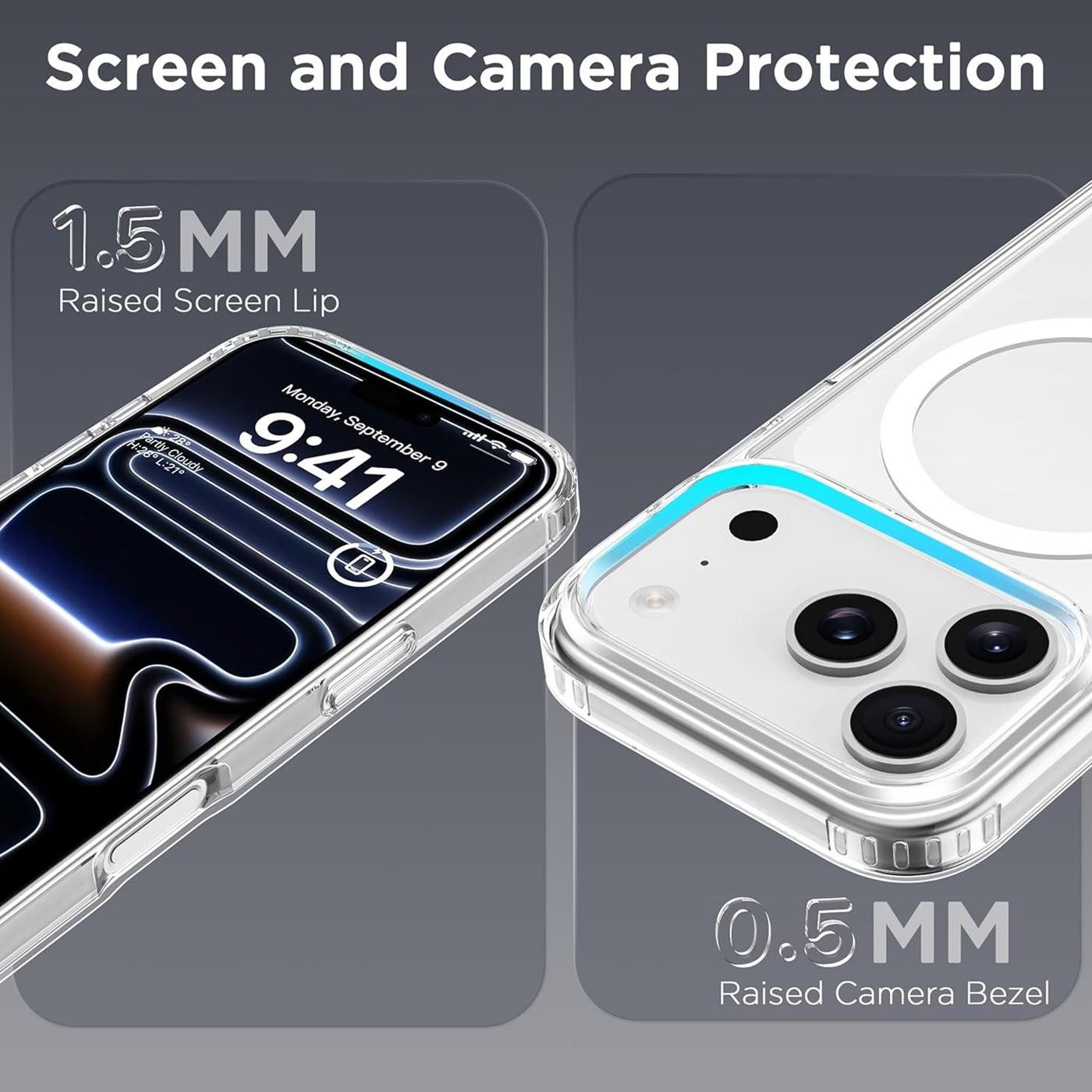 CoolGadget Handyhülle Premium Silikon Handy Case für iPhone 17 Pro 6,1 Zoll, Hülle Transparent Schutzhülle kompatibel mit MagSafe Zubehör