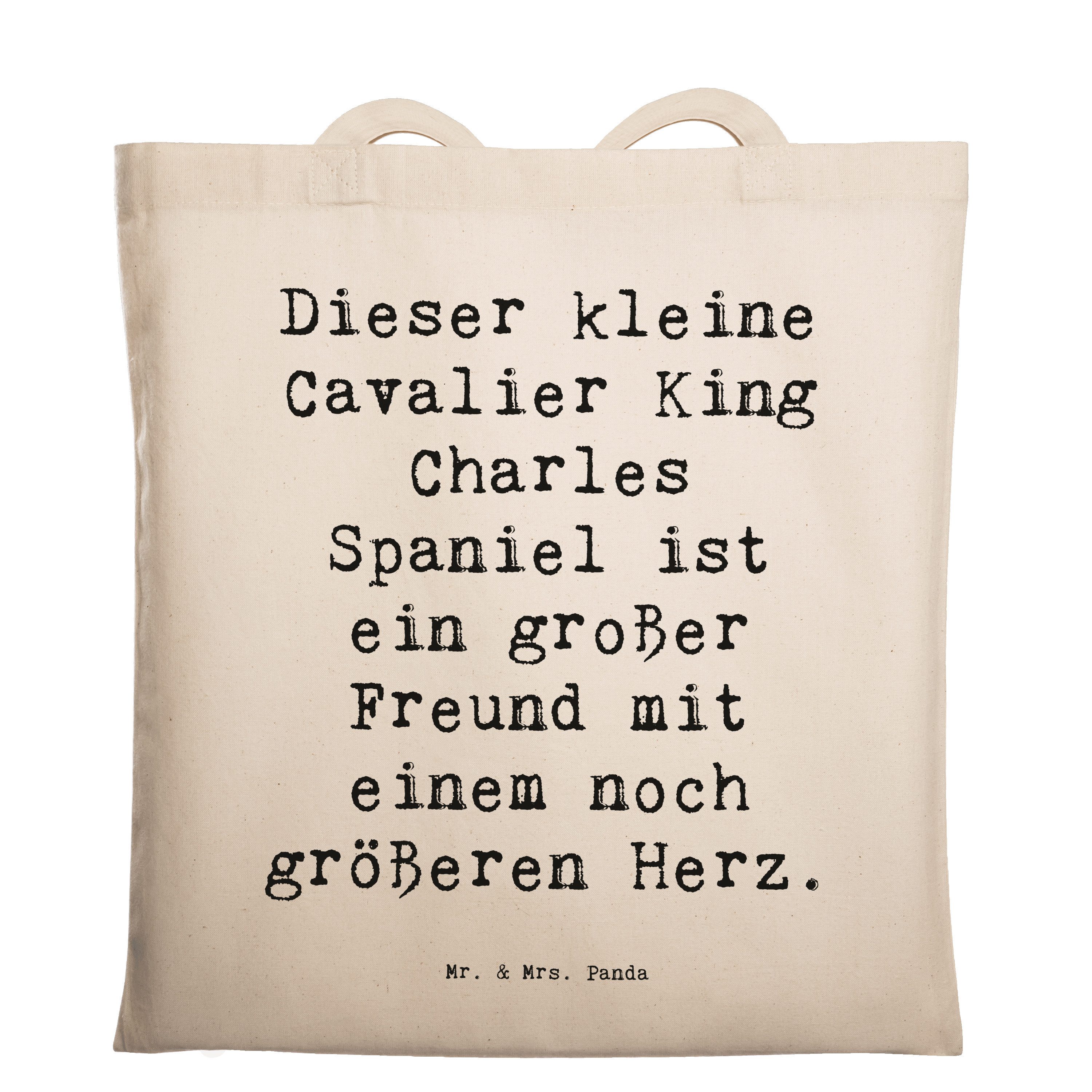 Mr. & Mrs. Panda Tragetasche Spruch Cavalier King Charles Spaniel - Transparent - Geschenk, riesig (1-tlg)
