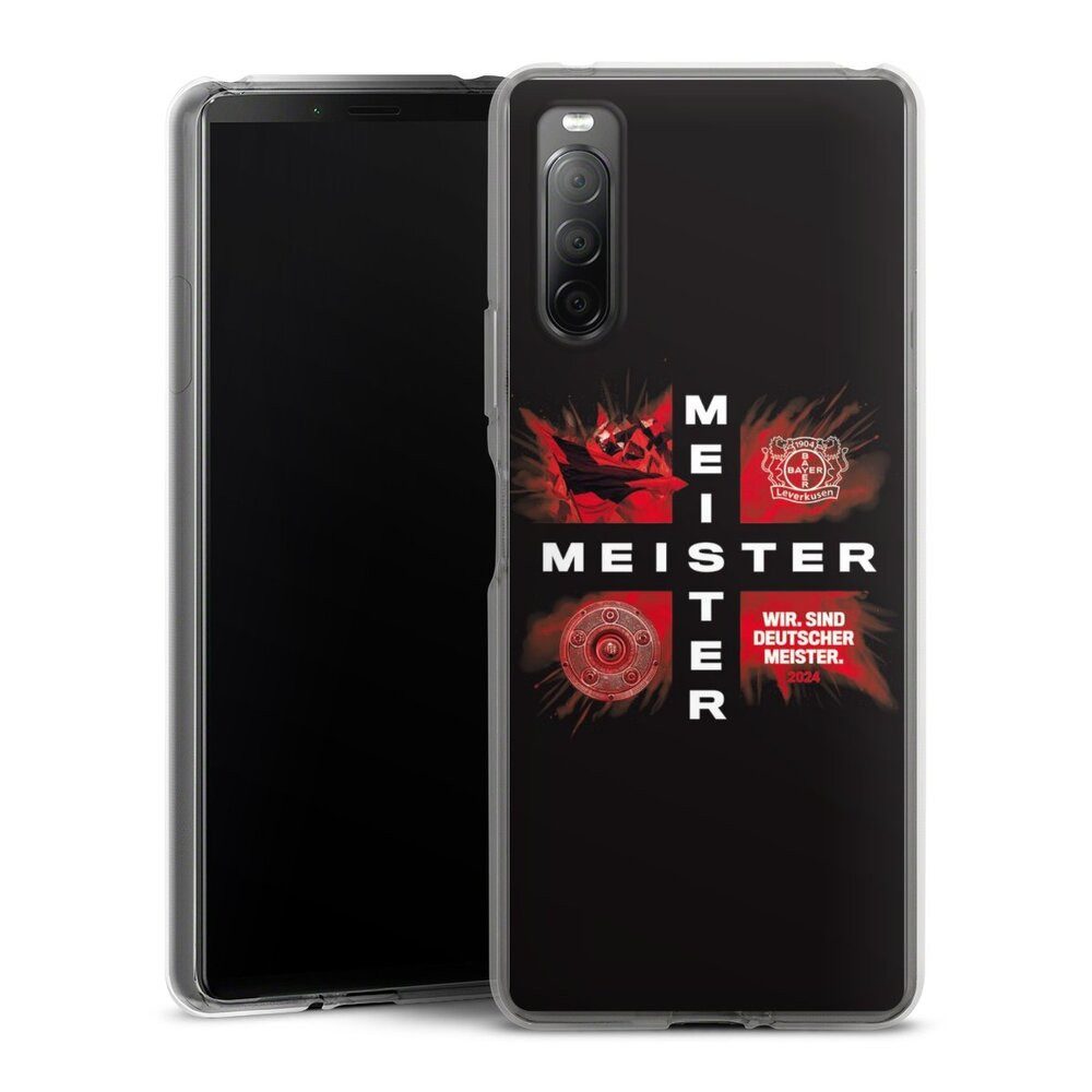 DeinDesign Handyhülle Bayer 04 Leverkusen Meister Offizielles Lizenzprodukt, Sony Xperia 10 II Silikon Hülle Bumper Case Handy Schutzhülle