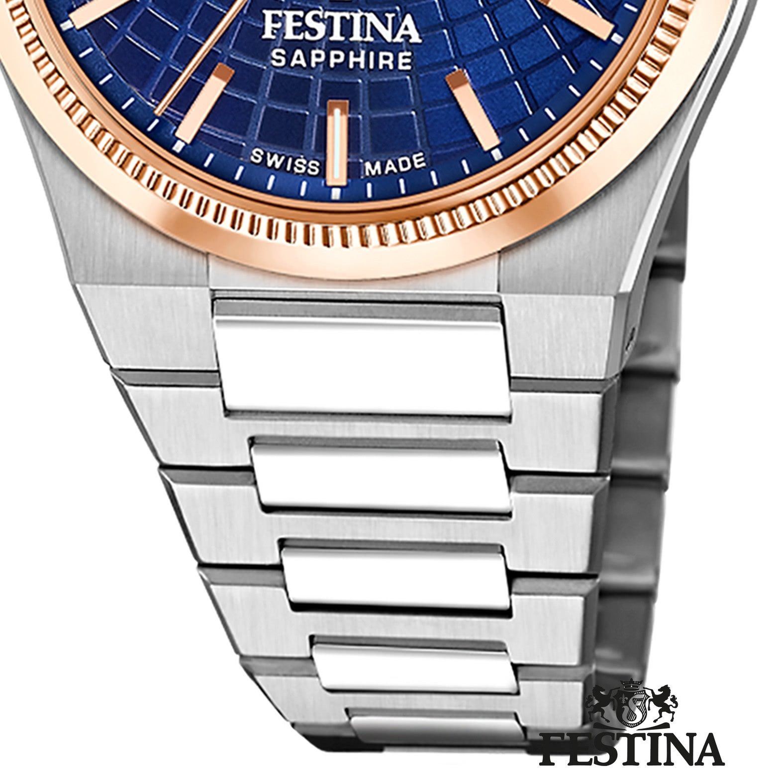 Festina Automatikuhr Festina Herrenuhr Swiss Made Armbanduhr, (Analoguhr), Herren Armbanduhr rund, Edelstahlarmband silber, Elegant