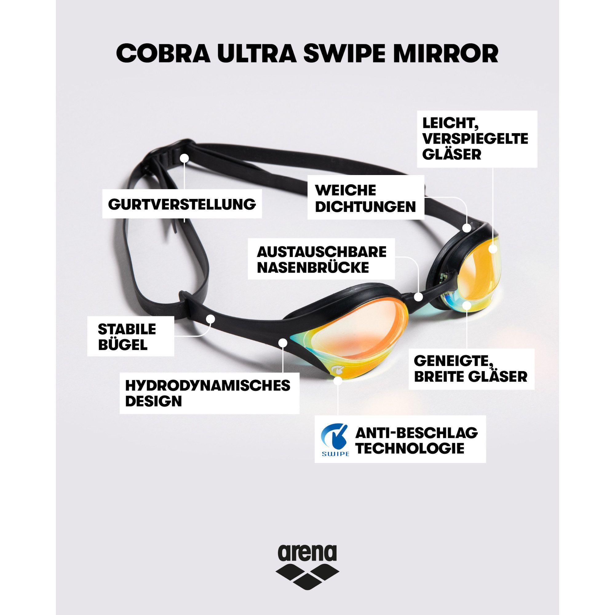 Arena Schwimmbrille Arena Schwimmbrille Cobra Ultra Swipe 002507