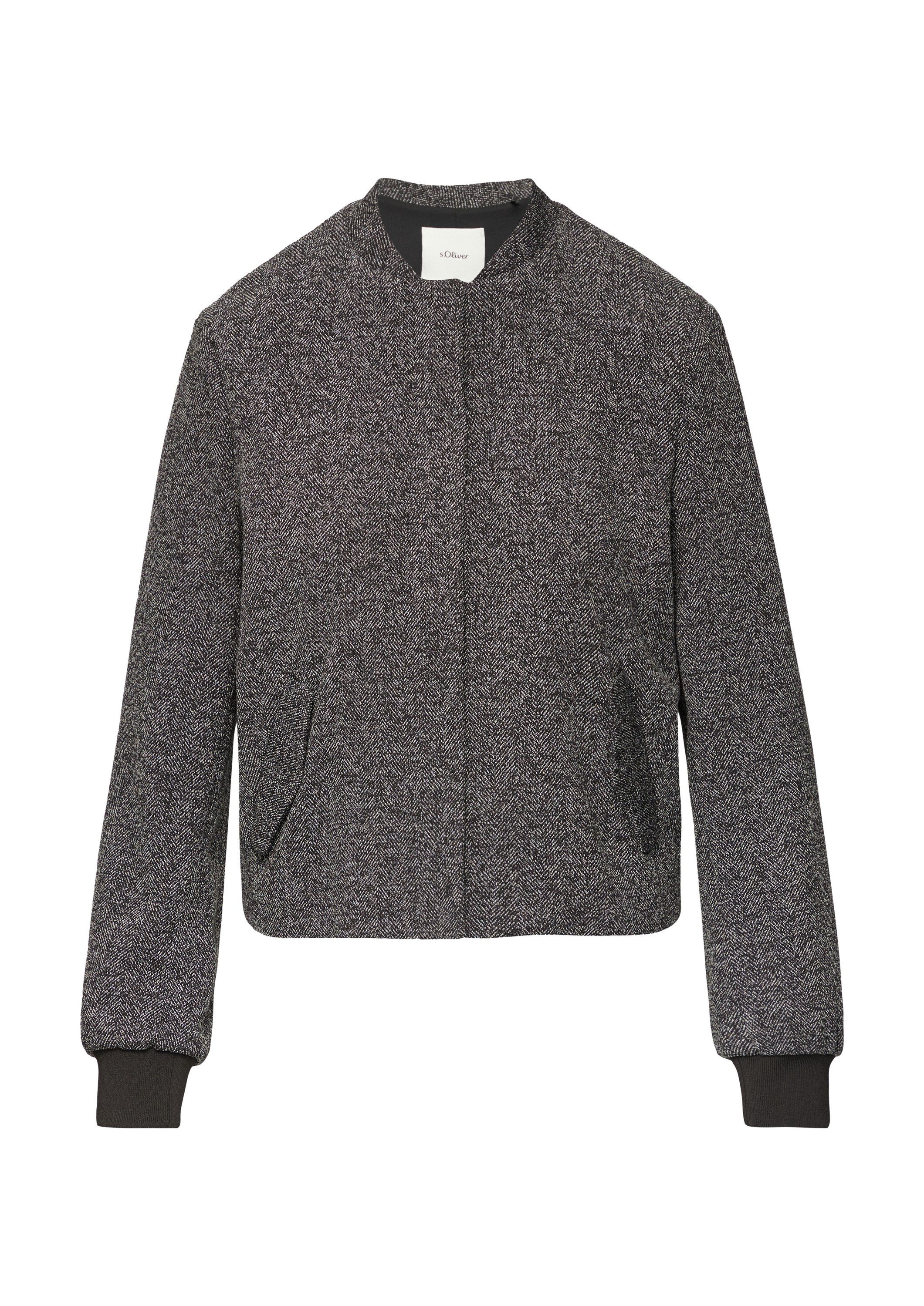 s.Oliver Funktionsjacke Indoor-Jacke Melierter Blouson mit Druckknöpfen günstig online kaufen