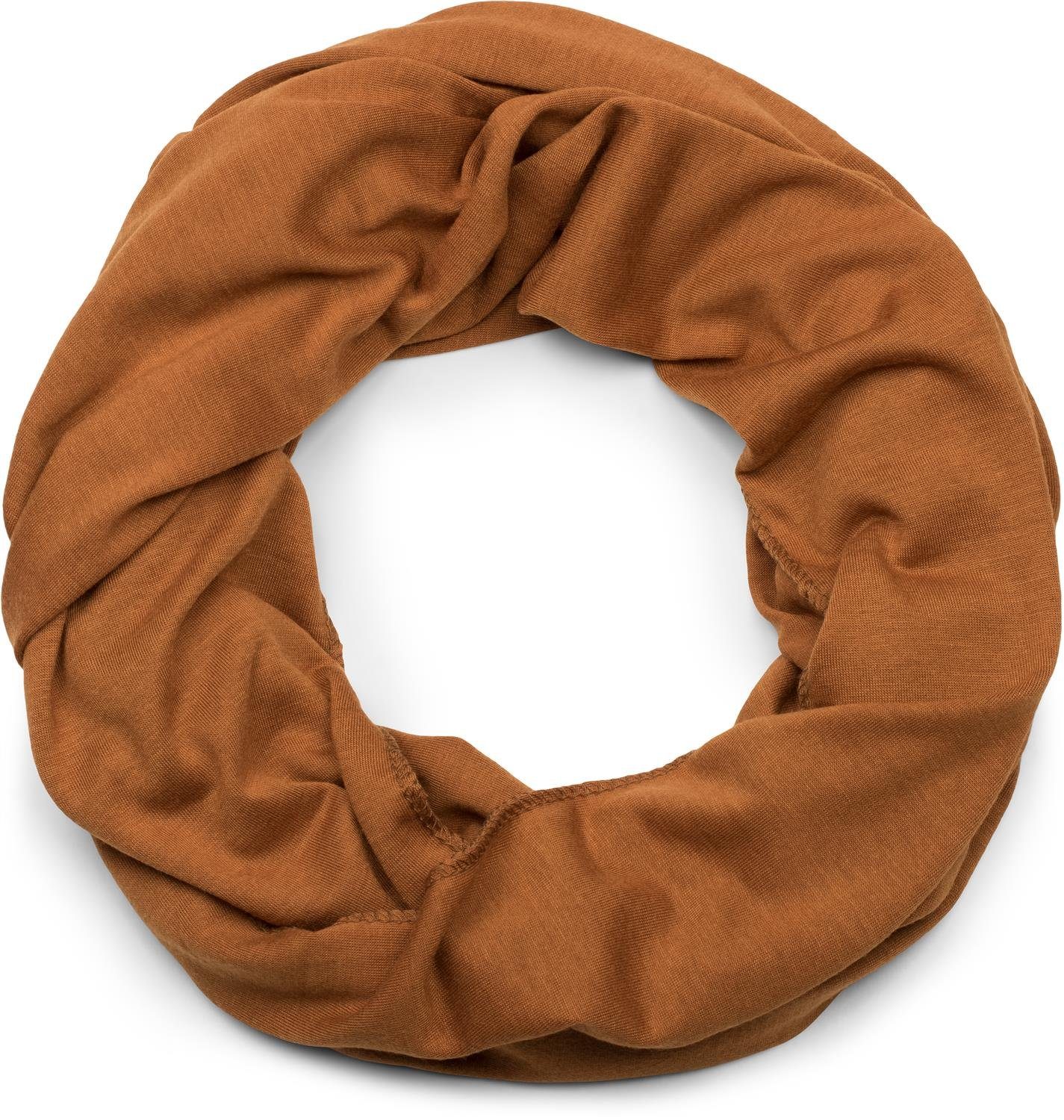 Verfügbarkeit styleBREAKER Loop, (1-St), Loop Cognac Jersey Schal Unifarbener