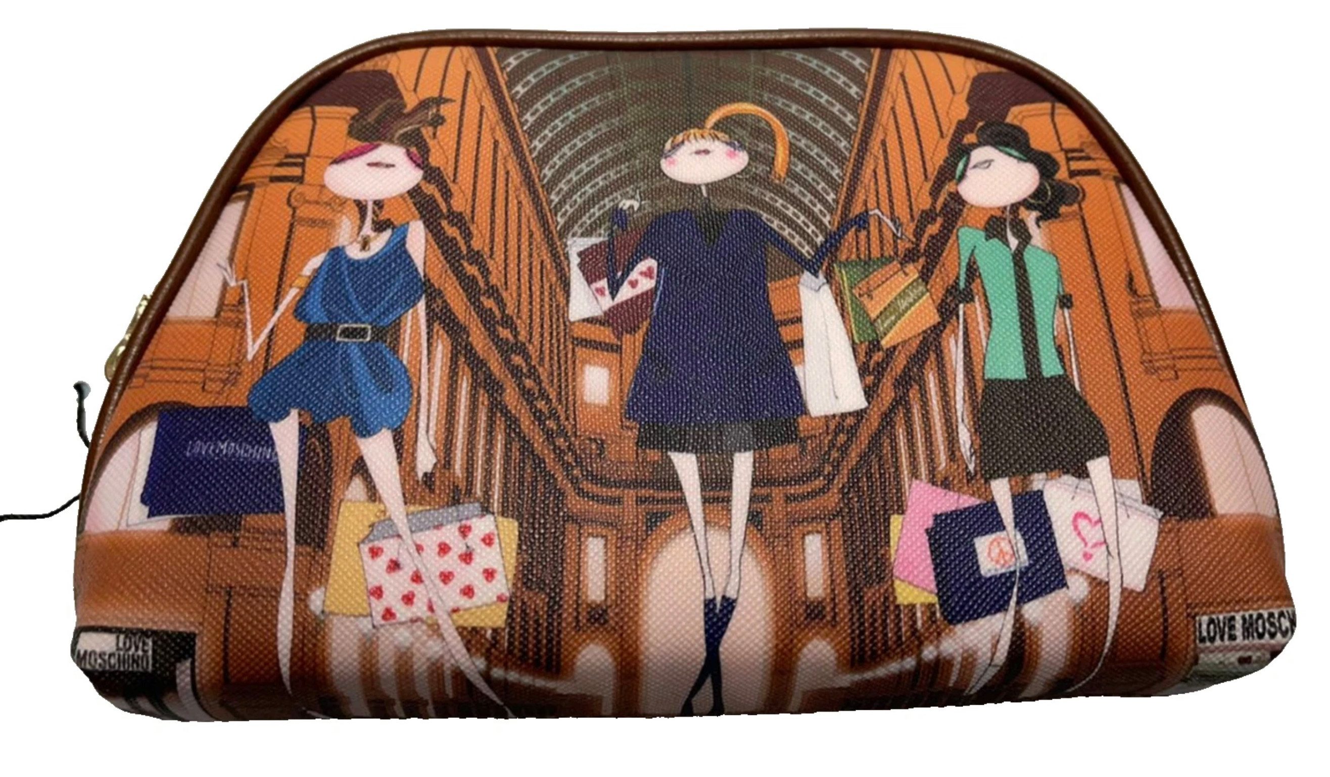 LOVE MOSCHINO Kulturbeutel Makeup Travel Clutch Reise Kosmetiktasche Tasche, Vielseitig einsetzbar: Reise, Alltag, Zuhause