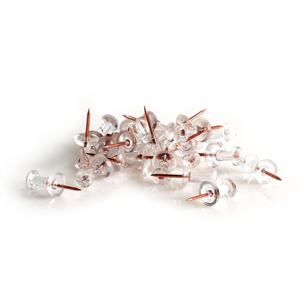 Zeller Present Pinnnadel Push-Pins-Set, 25-tlg., transparent/roségold, Stahl/ Kunststoff (GPPS)