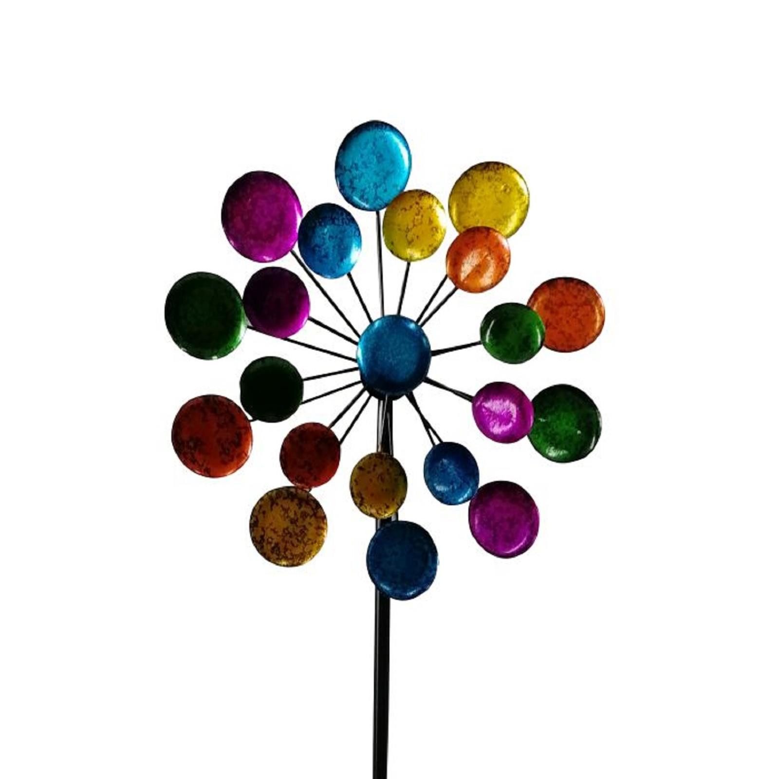 Geschenkestadl Deko-Windrad Windrad aus Metall 122 cm hoch – farbenfrohes Gartendekor für draußen (Set, 1 St., teilmontiert), Windrad