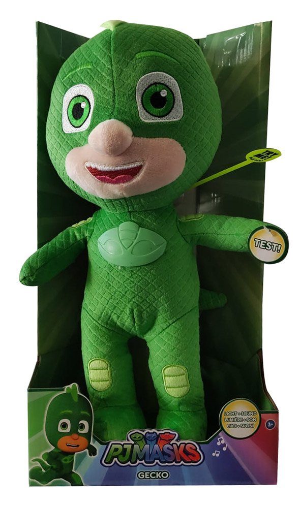 Plüschfigur PJ Masks Plüsch Gecko mit Licht und Sound grün 35 (1-St), mit Licht- und Soundeffekten