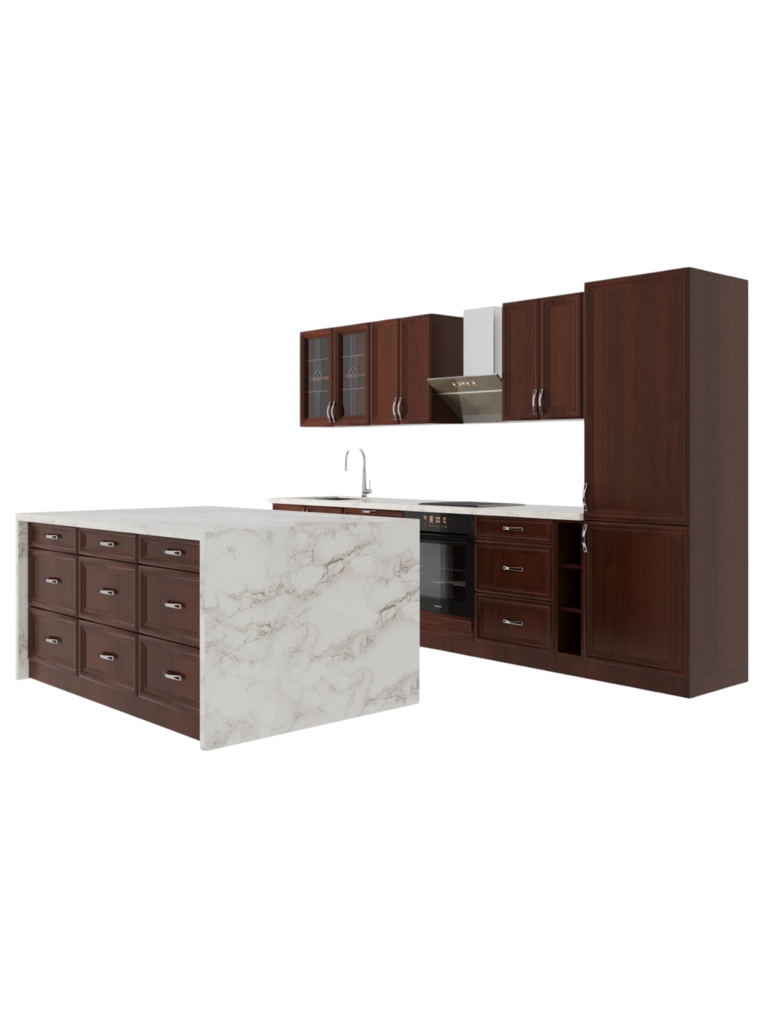 ROYAL24_MARKT Küchenzeile K49-G340 - Sycylia - Eine Kombination aus Schönheit und Funktionalität, (Komplett Set), Zeitlos - Exklusiv - Top Qualität.