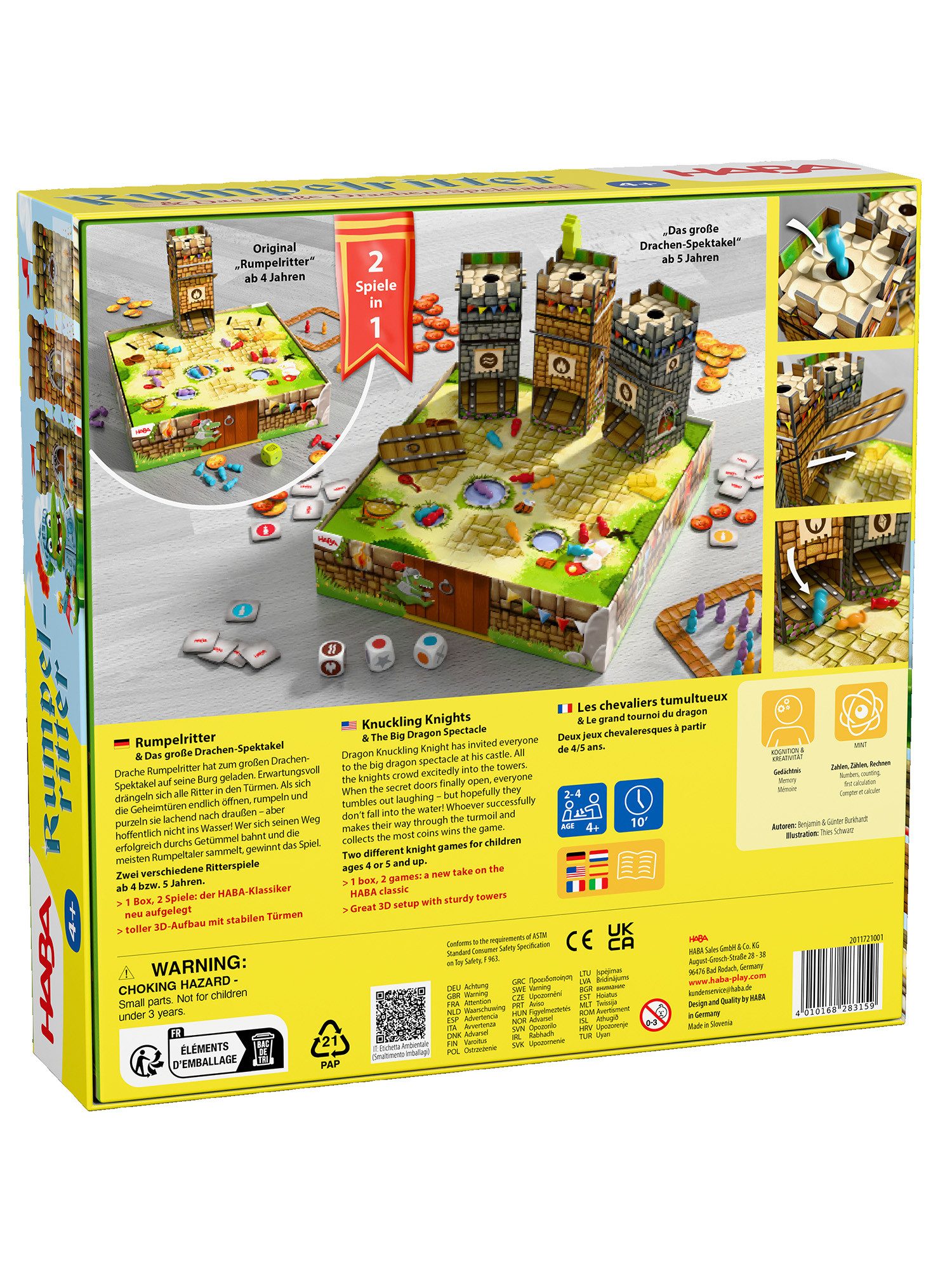Haba Spiel Rumpelritter, Kinder Spiel und Spaß Kreativität Taktik Lernen