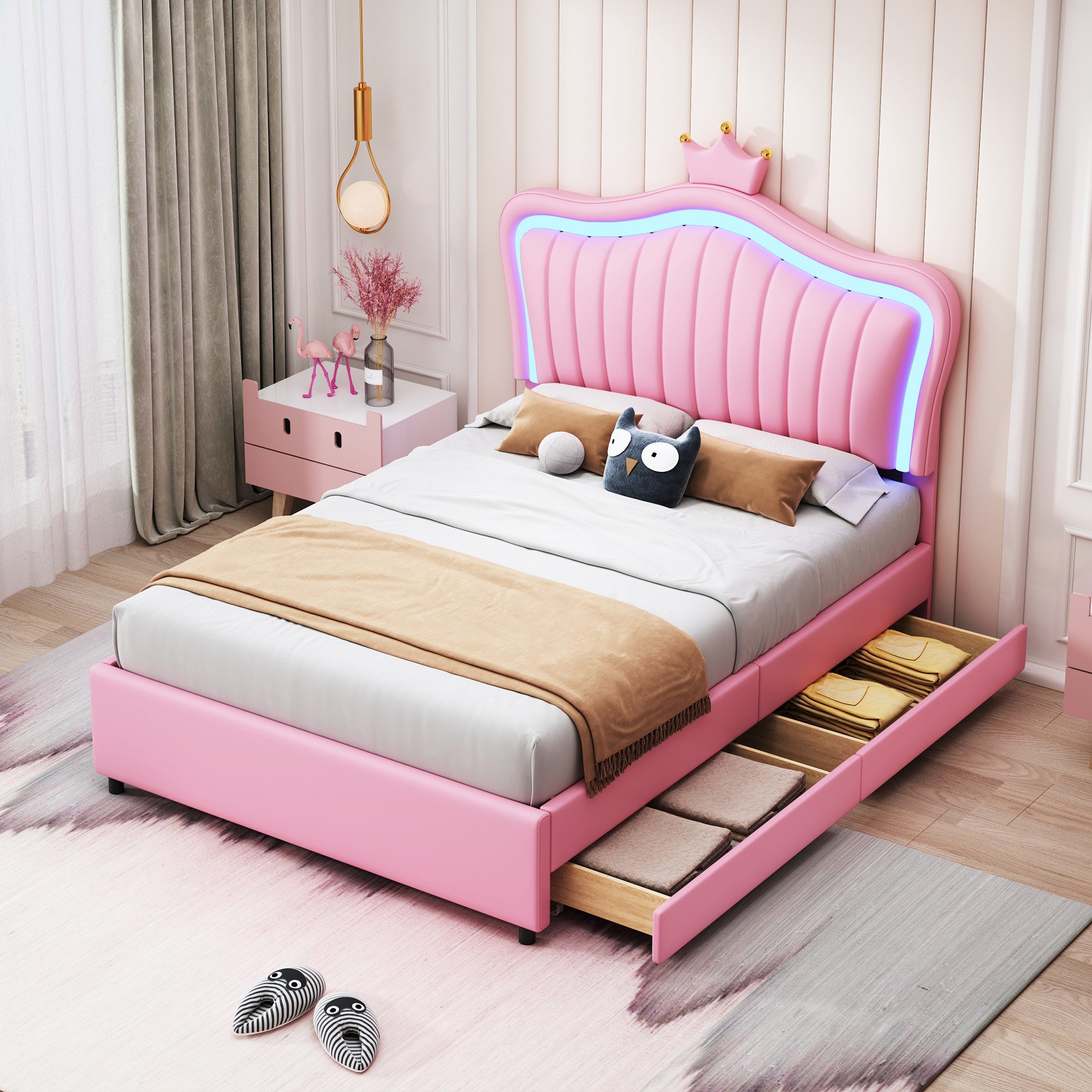 STILVORA Kinderbett 90x200 Polsterbet mit Matratze,Jugendbett günstig online kaufen
