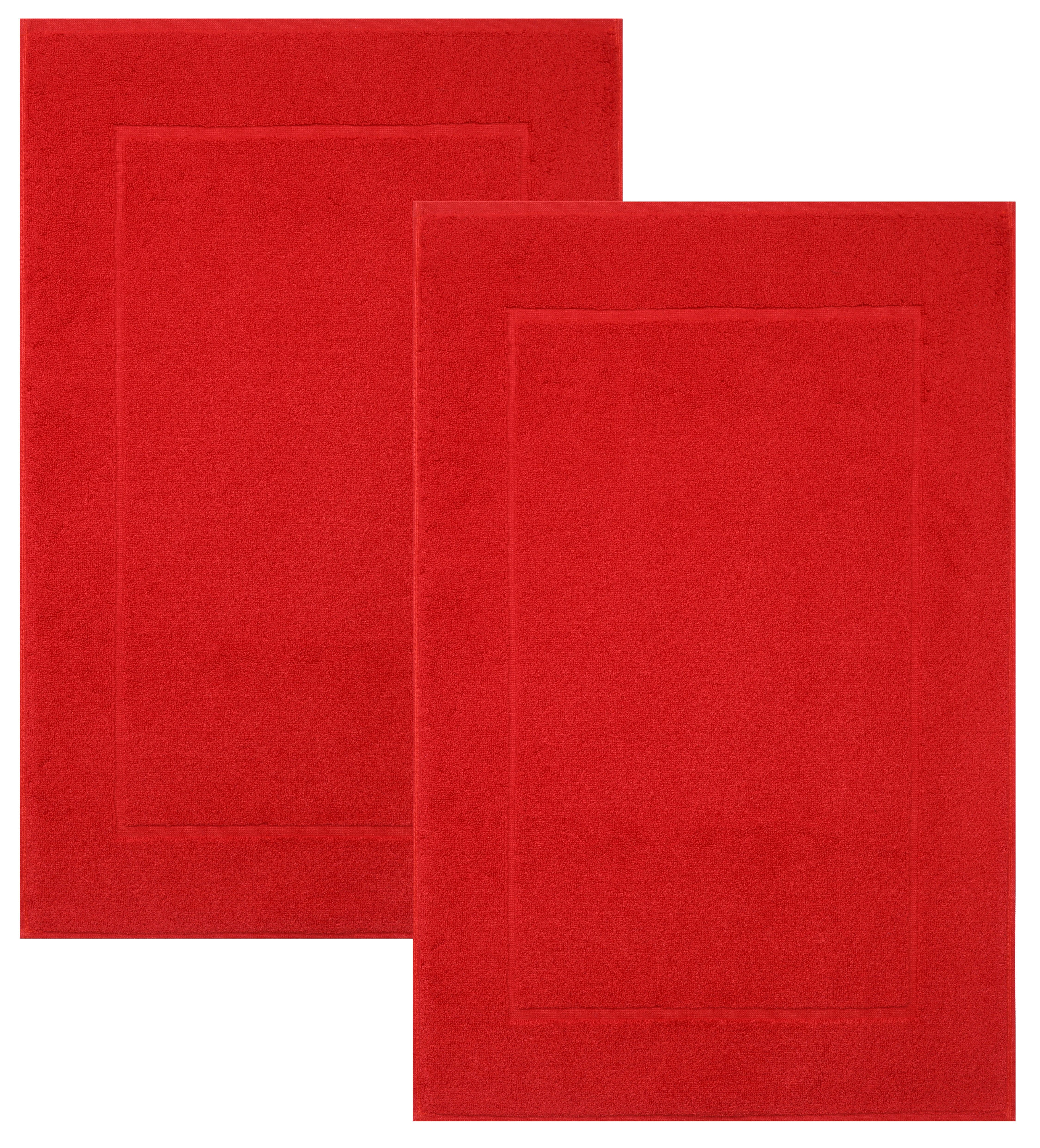Betz Badematte 2 Stück Badvorleger Premium Badteppich Größe 50x70 cm, unbeschichtet, beidseitig nutzbar, beidseitig nutzbar, Baumwolle, Qualität 650g/m²