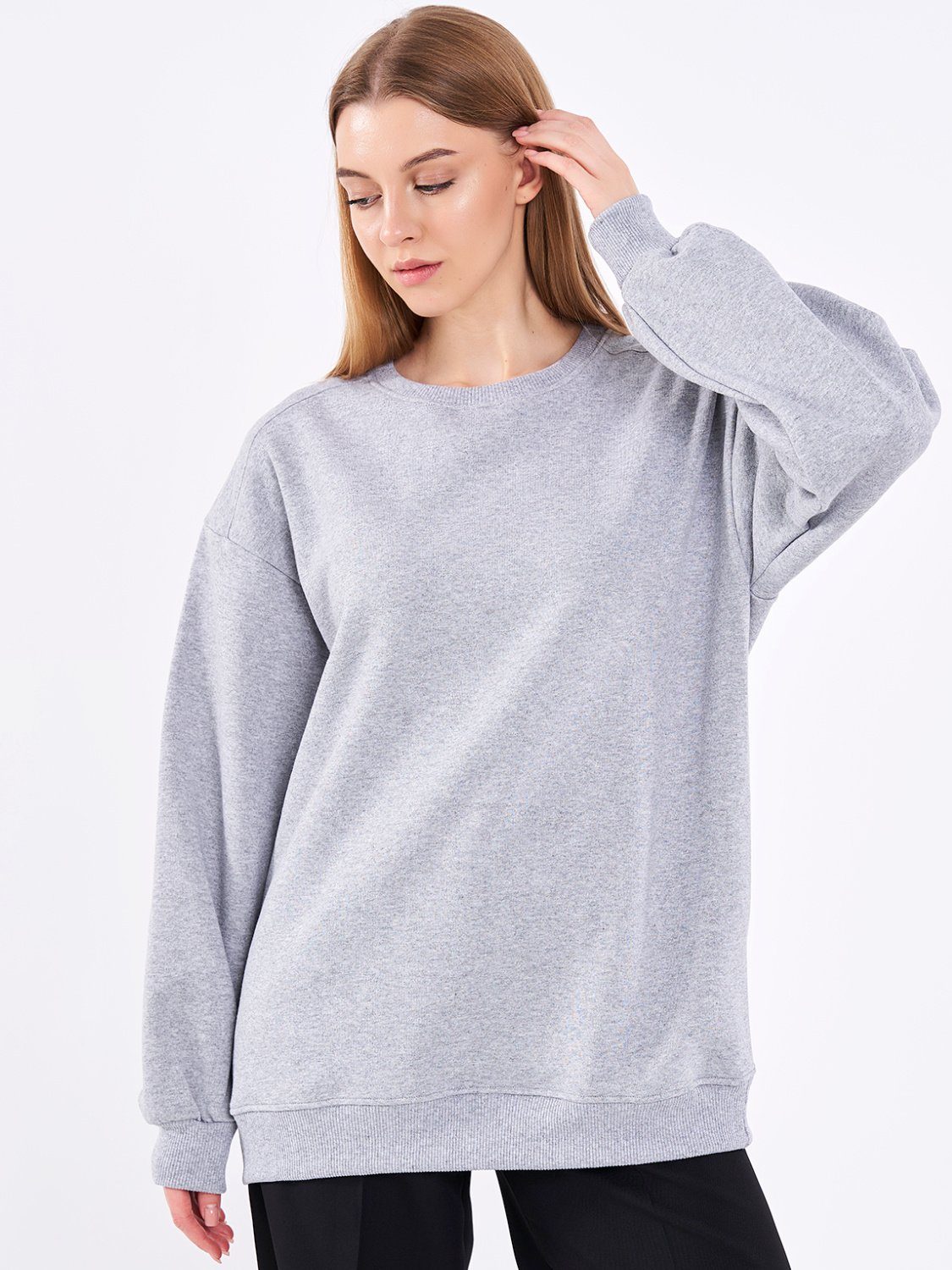 COMEOR Sweatshirt Damen Oversize Pullover Langarm Baumwolle günstig online kaufen