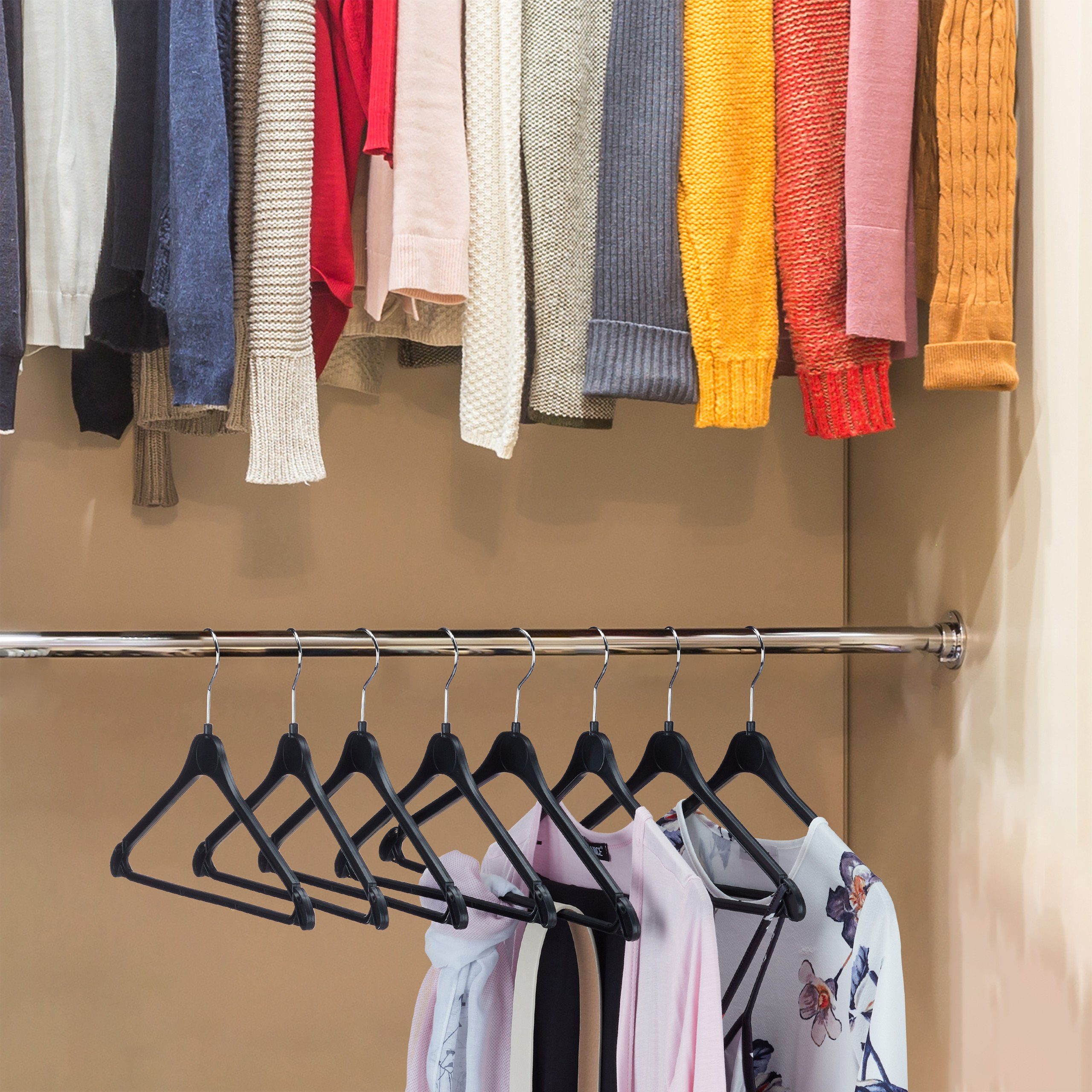 relaxdays Kleiderbügel Kunststoff Kleiderbügel Set, schwarz günstig online kaufen