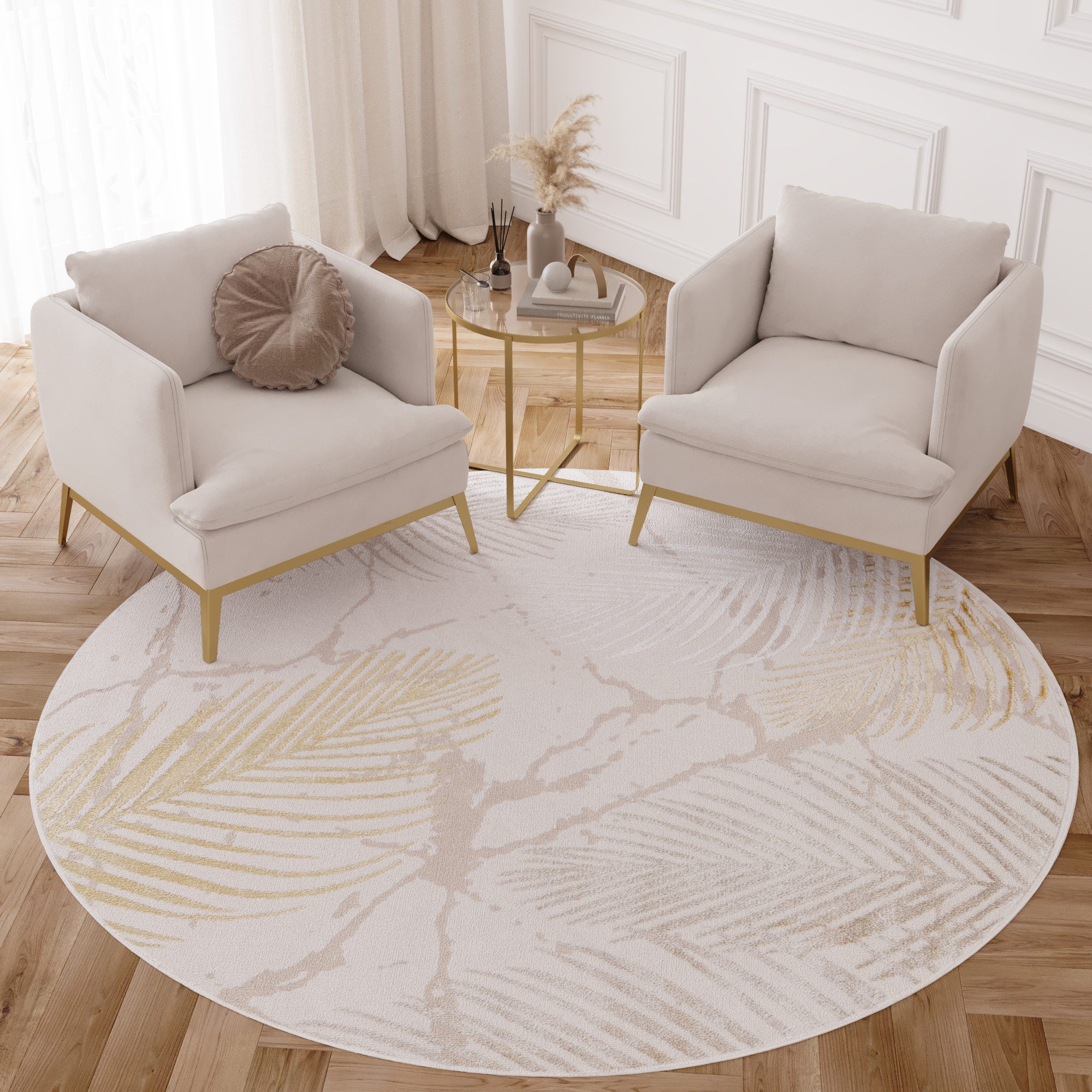 Tapiso Teppich CRYSTAL, rund, Höhe: 8 günstig online kaufen