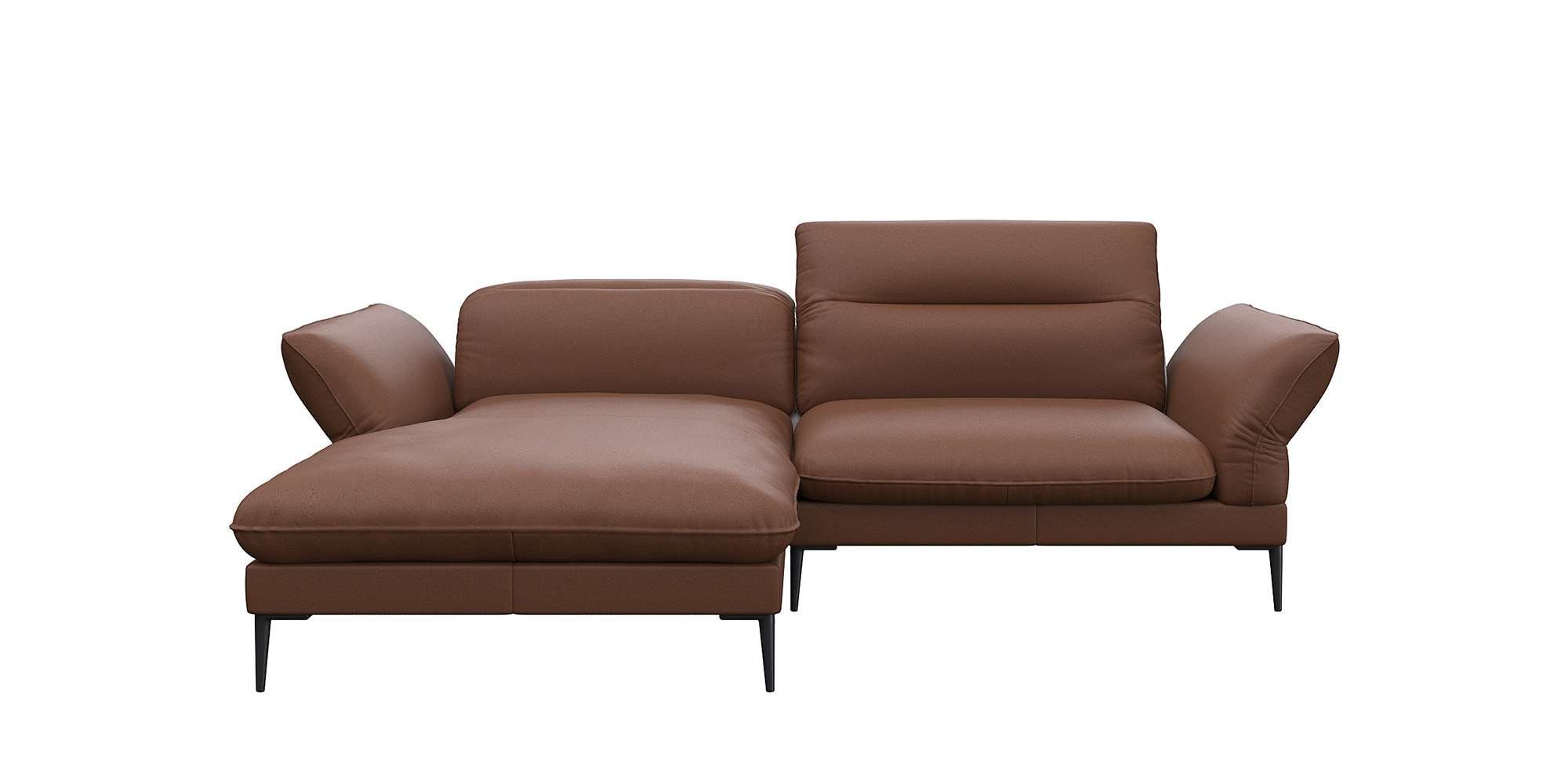 FLEXLUX Ecksofa Salino, Funktionssofa mit Recamiere, Relaxsofa, Ecksofa, Sofa mit Arm- und Kopfteil-Verstellungen, Kaltschaum & Stahl-Wellen