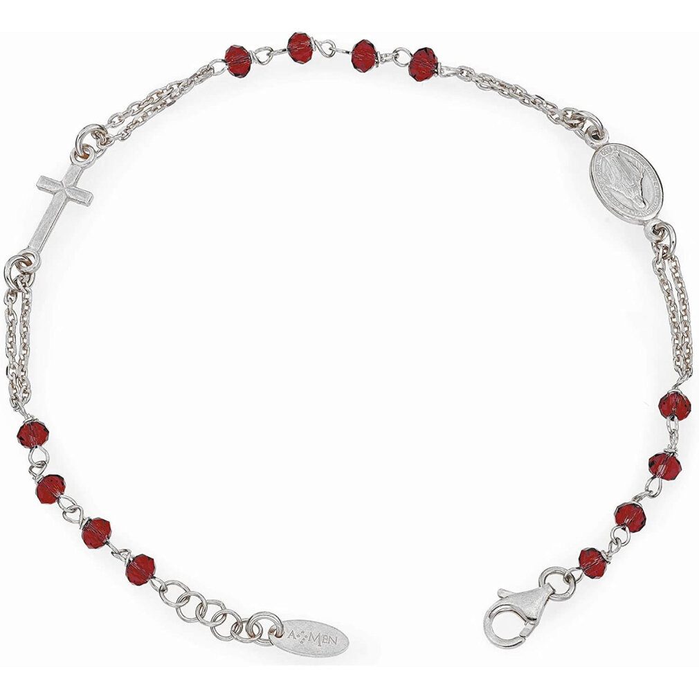 Amen Armband Elegant silver bracelet with Rosary BROBR3 crystals