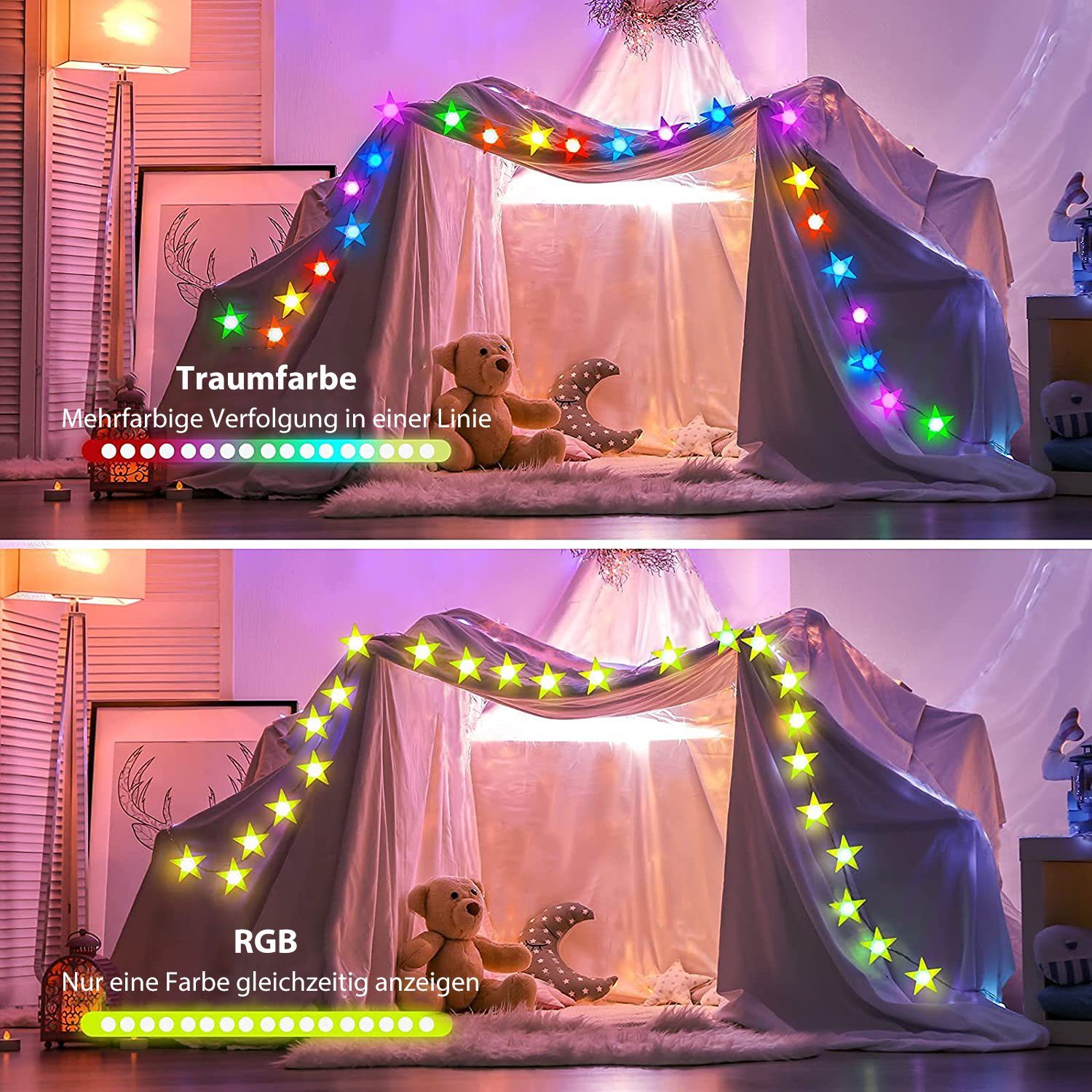 LED-Stern-Lichterketten für LED-Lichterkette Oneid Dekoration Party Schlafzimmer Intelligente