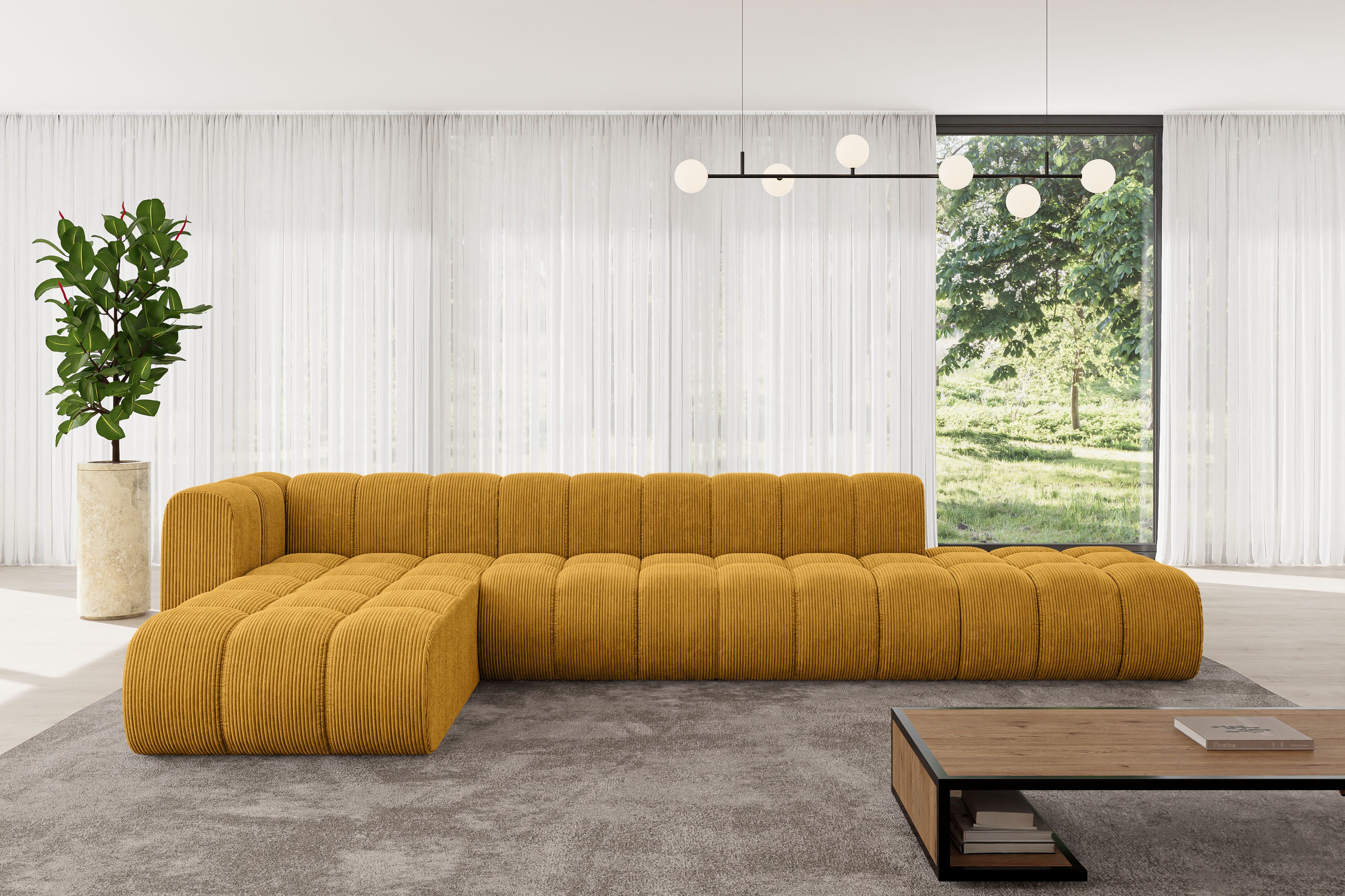 ALTDECOR Ecksofa Zuvon-L2, Corner Sofa U-Form Vielseitige Sofa Wohnlandschaft Wohnzimmer, FORWARDER_CURBSIDE