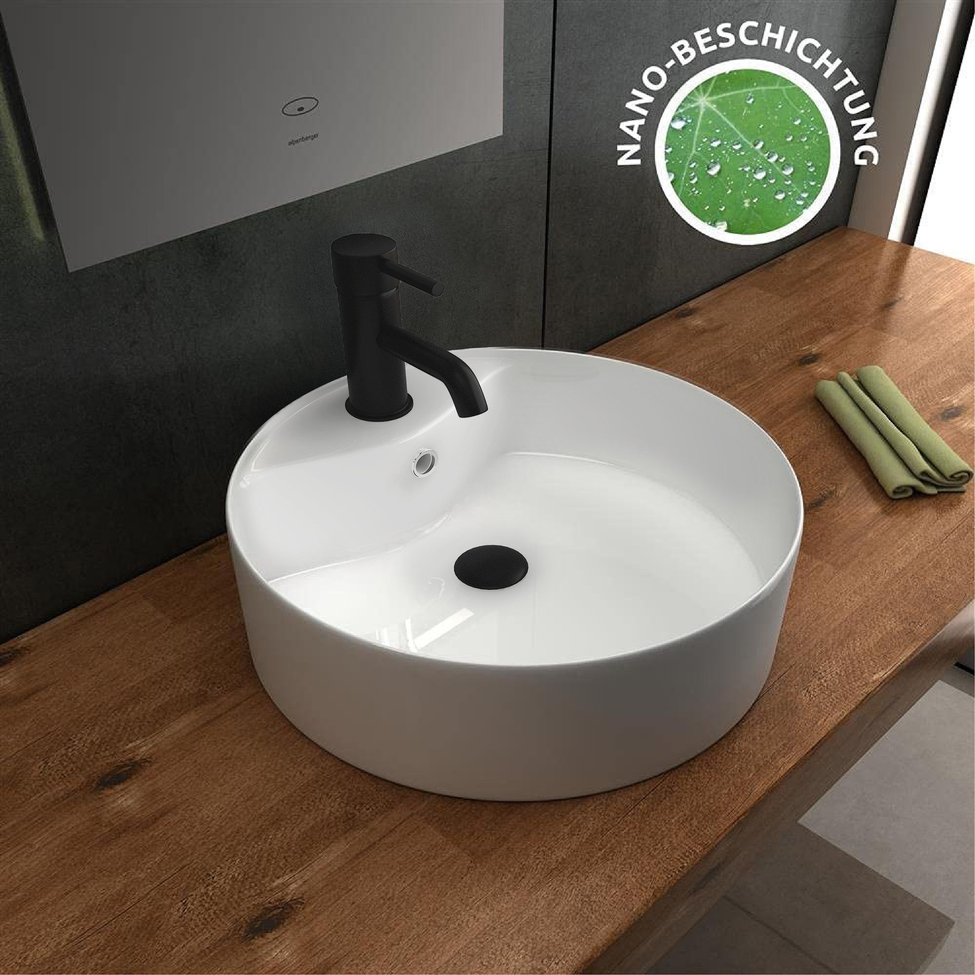 Alpenberger Aufsatzwaschbecken Rund - Mini Waschbecken günstig online kaufen
