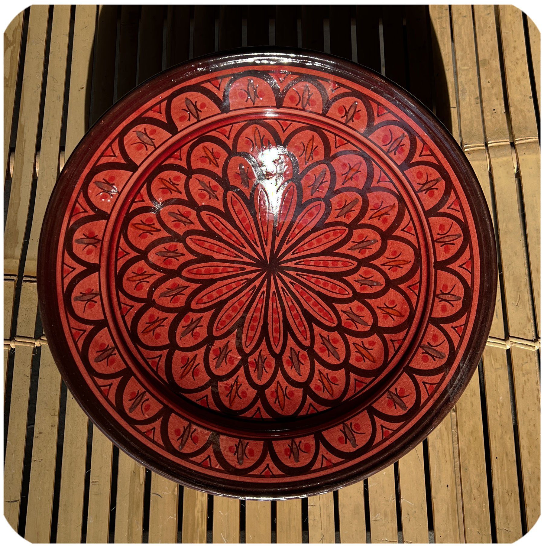 Orientalischer mittel, Keramik SIMANDRA Teller Rot Teller Handbemahlt