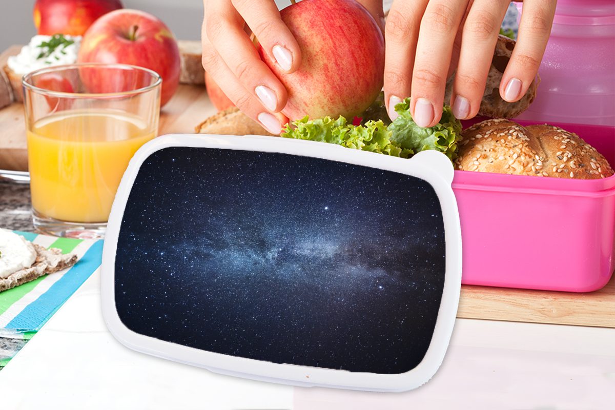 Sonnensystem, Kunststoff, im Brotdose rosa Milchstraße für Brotbox Erwachsene, Die Snackbox, Kunststoff Kinder, MuchoWow Mädchen, Lunchbox (2-tlg),