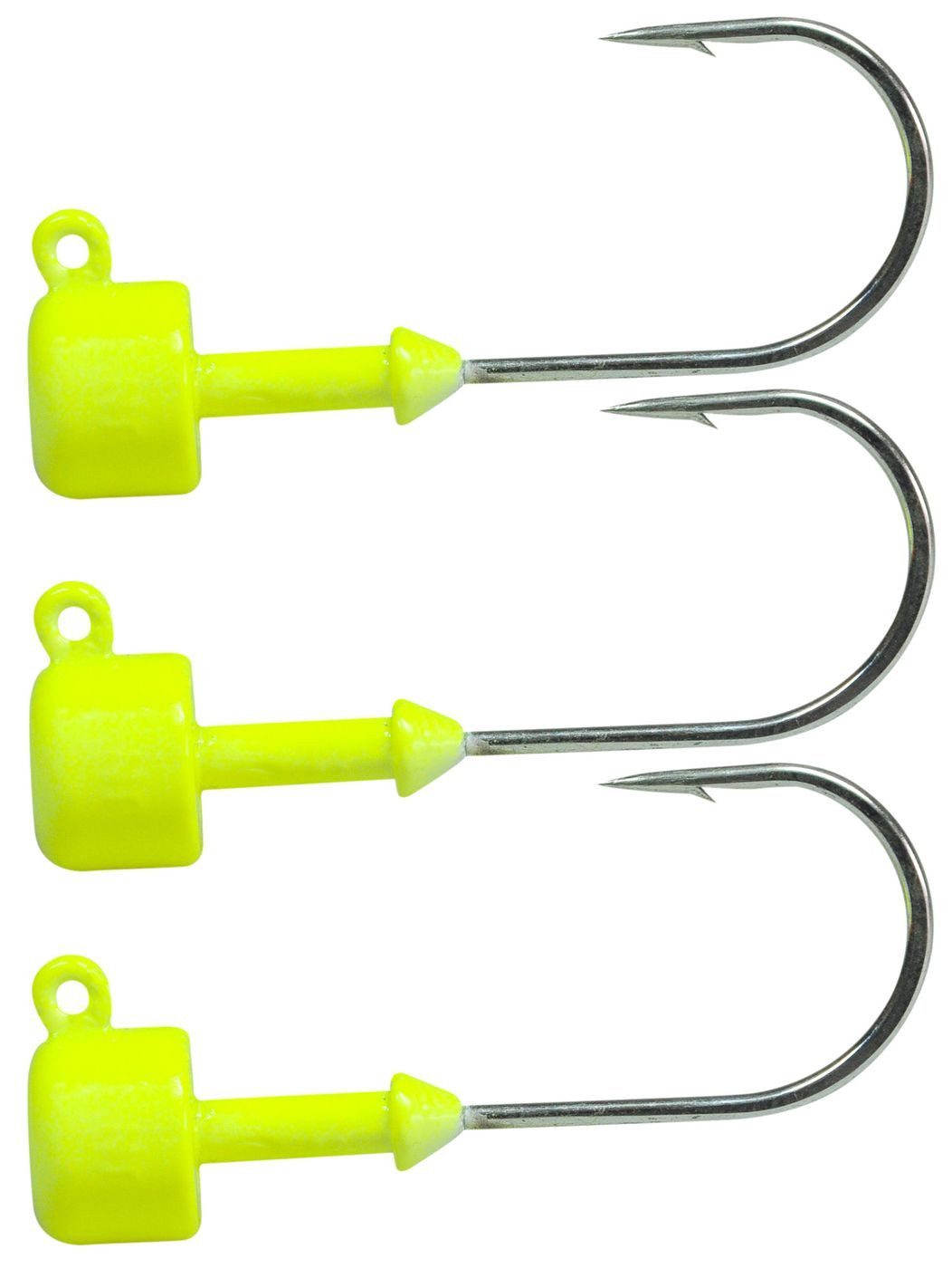 Jighaken Dieter Eisele Jigkopf 6/0 fluor gelb - 3 Jighaken