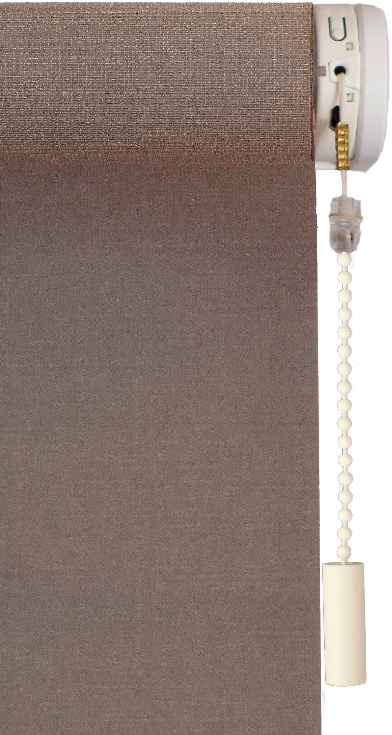 Akku-Rollo, freihängend, Seitenzugrollo grau Made in Bohren, verschraubt, Style sunlines, Lichtschutz, Germany ohne Classic