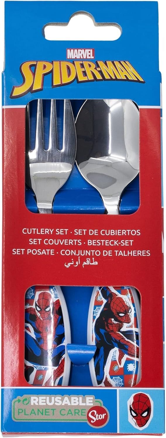 Stor Kinderbesteck 2 tlg. Spiderman Kinder Besteck Gabel + Löffel Metall Kinderbesteck (2-tlg), 1 Personen