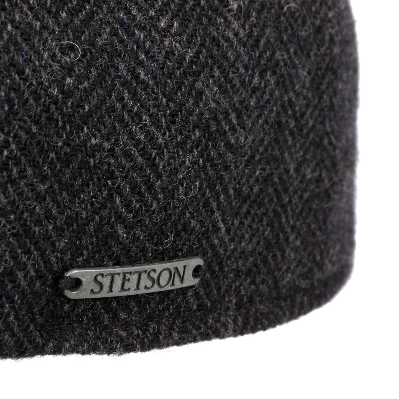 (1-St) Schirm Stetson Flat schwarz-grau Flatcap mit Cap