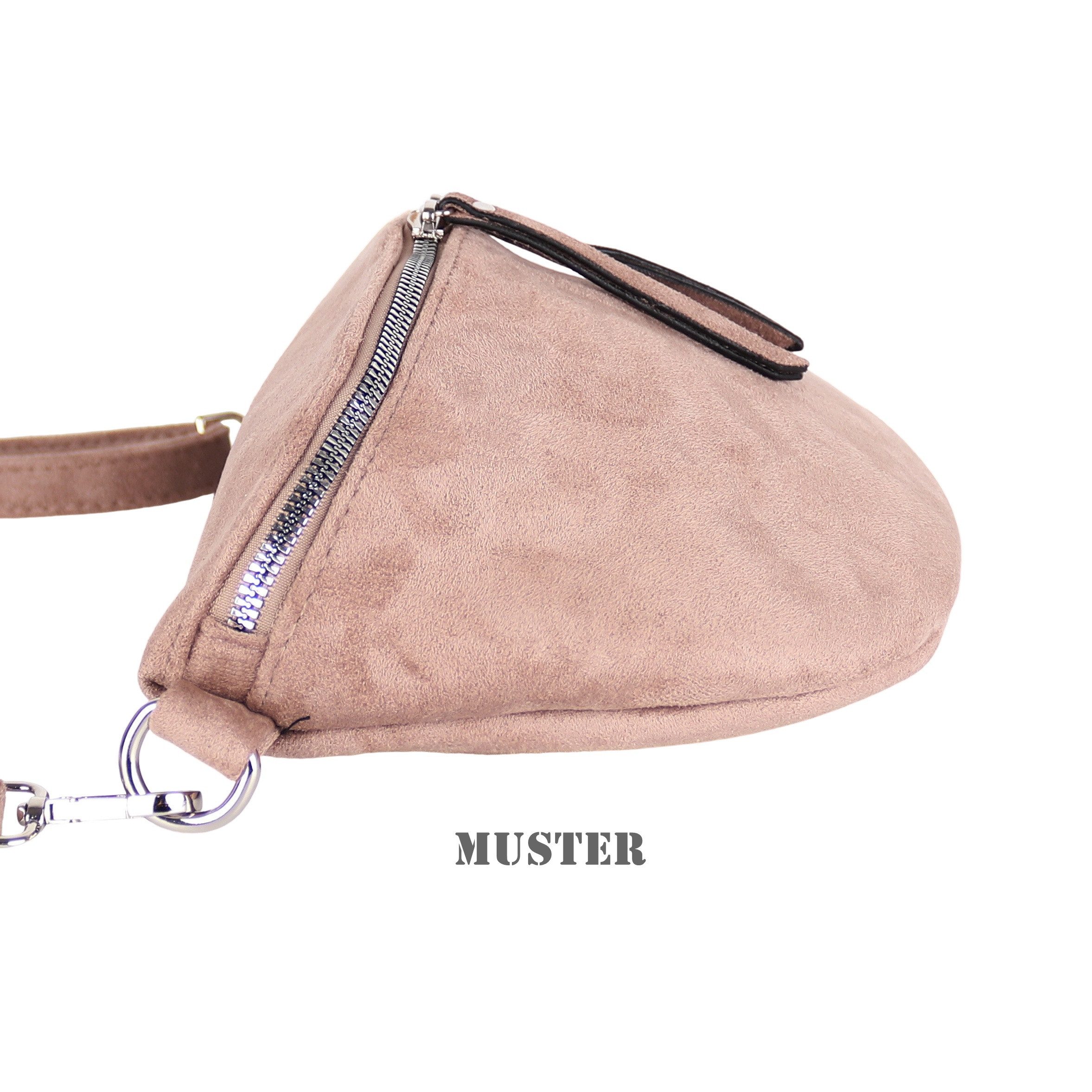 MIRROSI Bauchtasche Damen Taschen, Umhängetasche, Brusttasche, 26x18x9cm Wildleder Optik (Schultertasche für jednen Anlass), Crossbody Bag, Verstellbarer Schulterriemen für mehr Flexibilität.