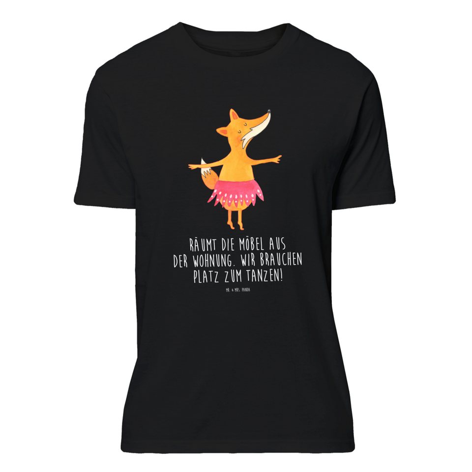 Mr. & Mrs. Panda T-Shirt Fuchs Ballerina - Weiß - Geschenk, Füchse, Tänzer,  Aufführung, Männer (1-tlg)