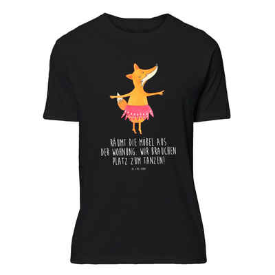 Mr. & Mrs. Panda T-Shirt Fuchs Ballerina - Schwarz - Geschenk, Aufführung, T-Shirt, Füchse, Fu (1-tlg)