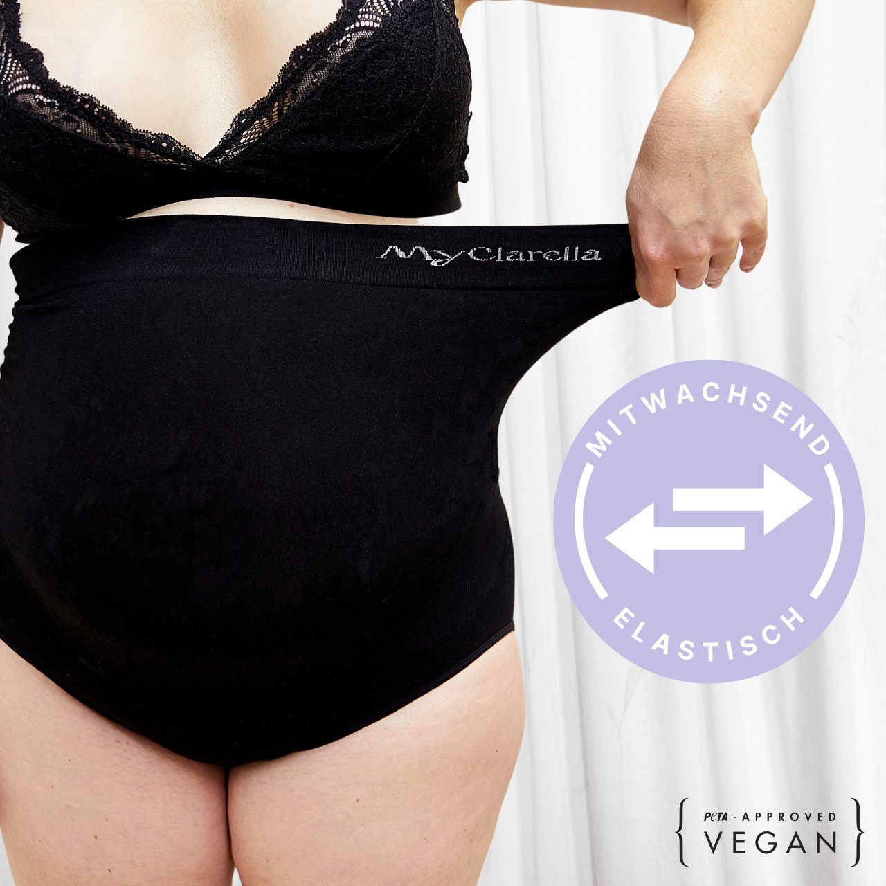 MyClarella Umstandsslip Mitwachsende Schwangerschaftsunterhose - The Bump Panty