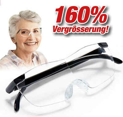 Olotos Lupenbrille Vergrößerungsbrille Leselupe Lesebrille Brille Kopf Lupe Vergrößerung, 160% Vergrößerung mit Stoffetui