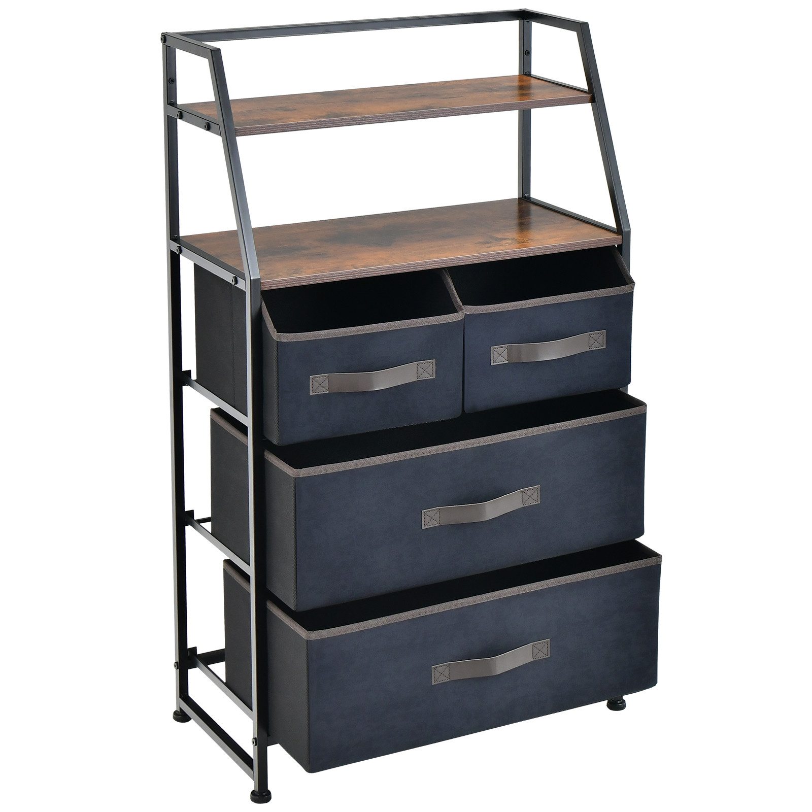 COSTWAY Sideboard, mit Stoffschubladen & Ablagen,Kippsicherung,29x58x100cm günstig online kaufen