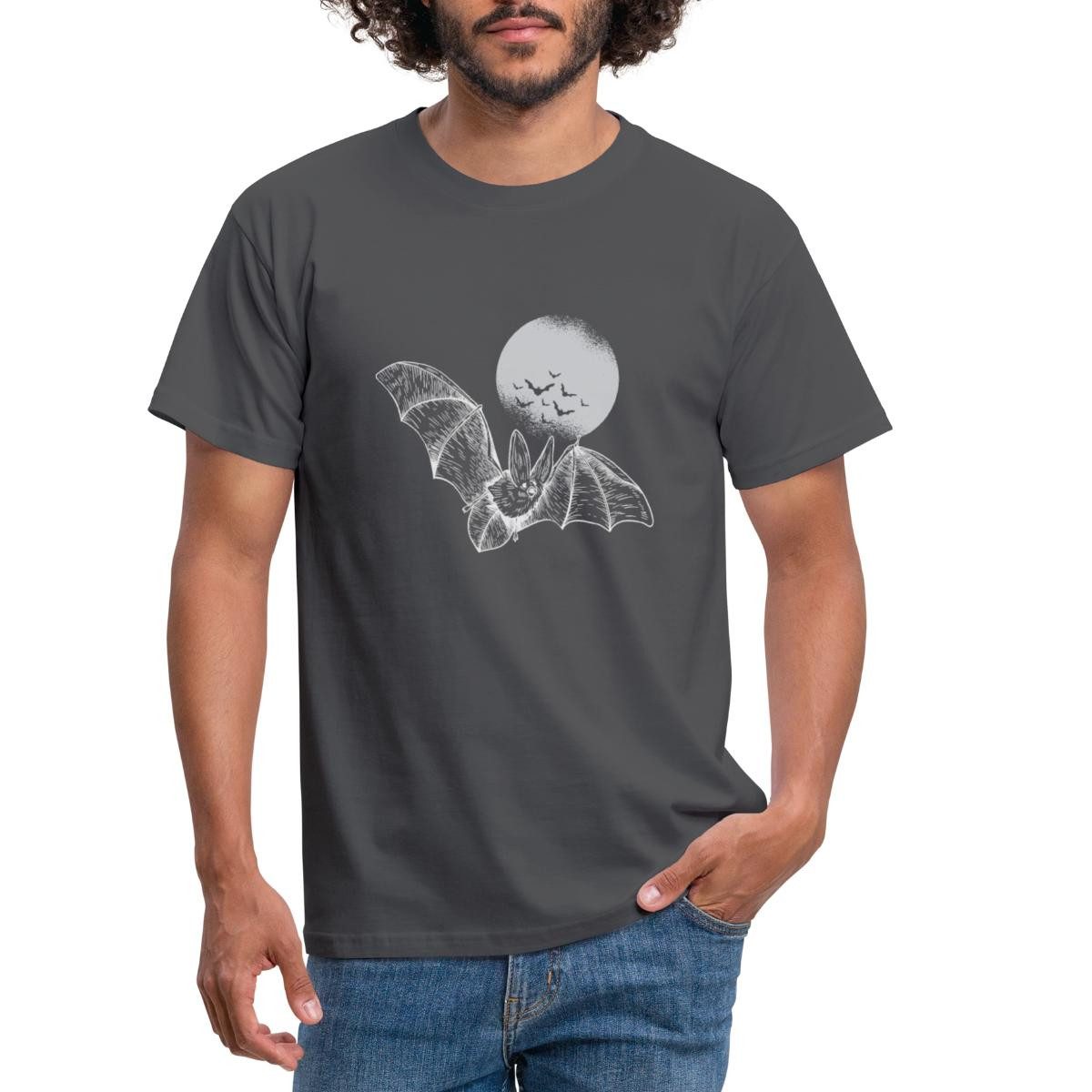 Spreadshirt T-Shirt Halloween Fledermaus Mit Vollmond günstig online kaufen