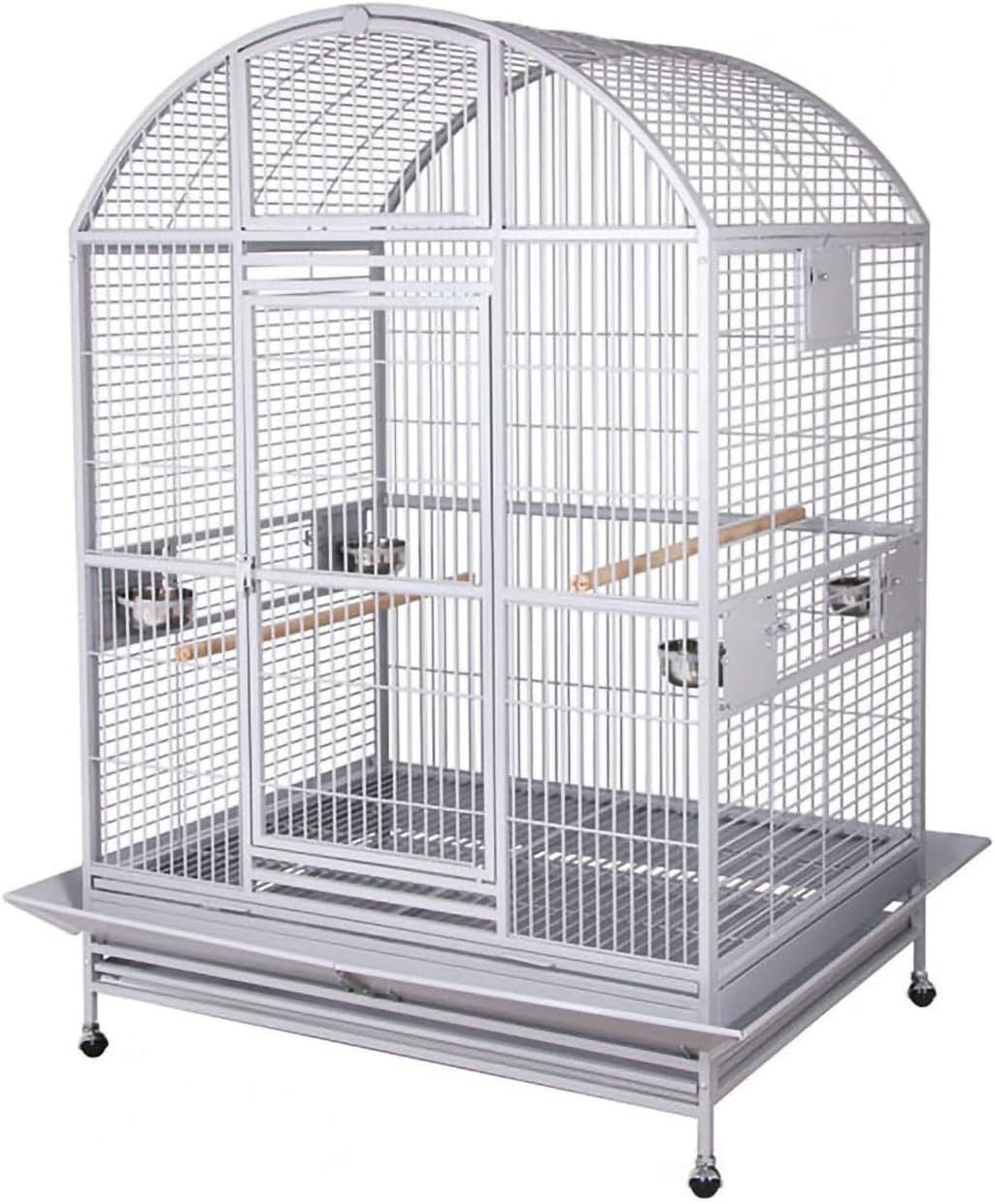 Montana Cages Vogelkäfig Papageienkäfig Grande Castell, XL Voliere, Platinum, 147 x 122 x 192 cm
