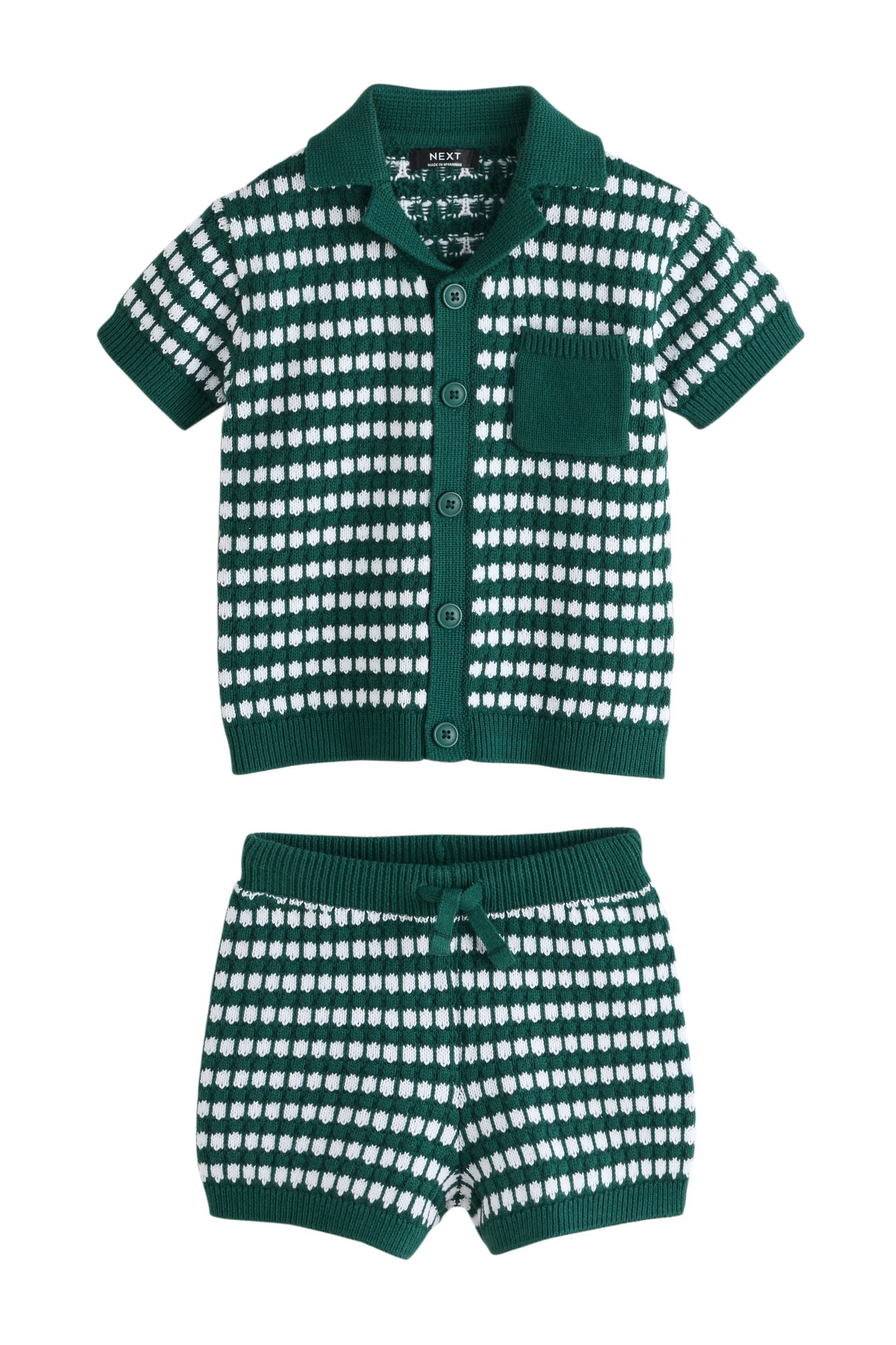 Shirt & Shorts Gestricktes Polohemd mit Struktur und Shorts