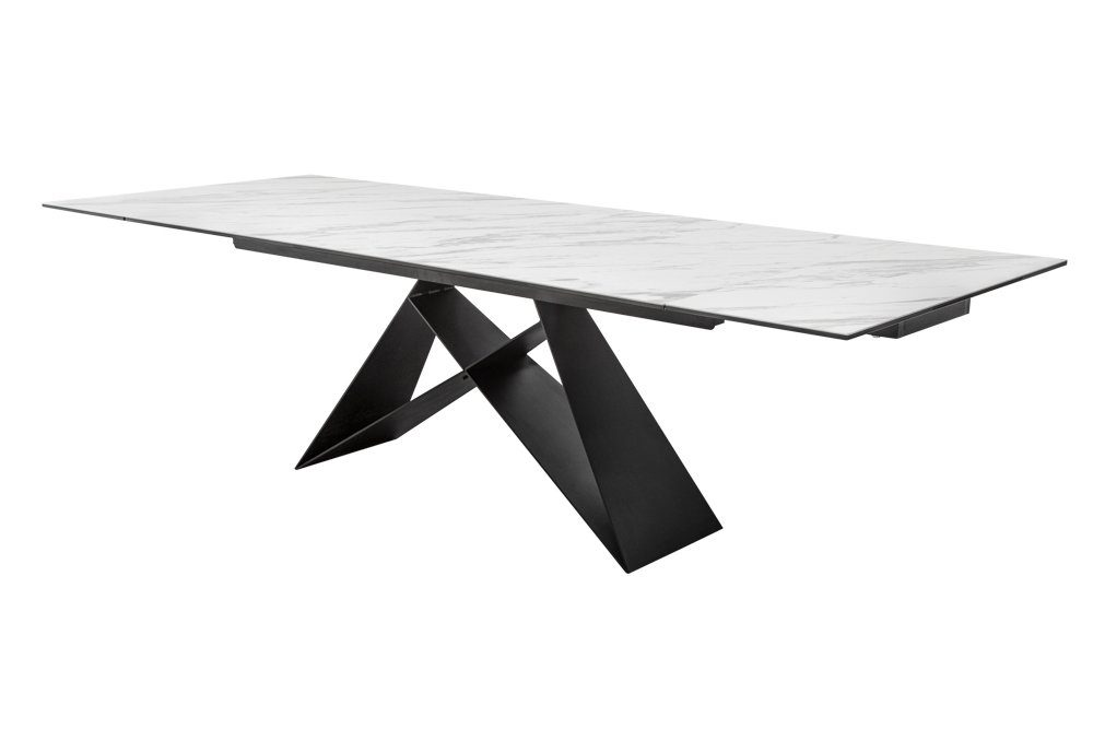 riess-ambiente Esstisch PROMETHEUS 180-220-260cm weiß-grau / günstig online kaufen